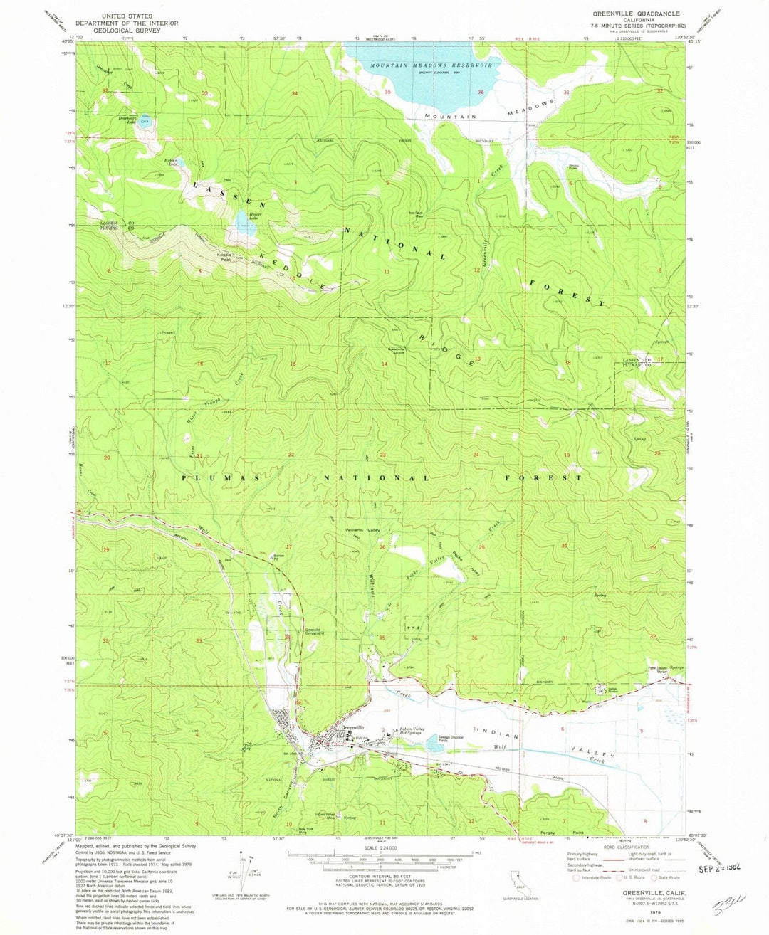 1979 Greenville, CA - California - USGS Topographic Map