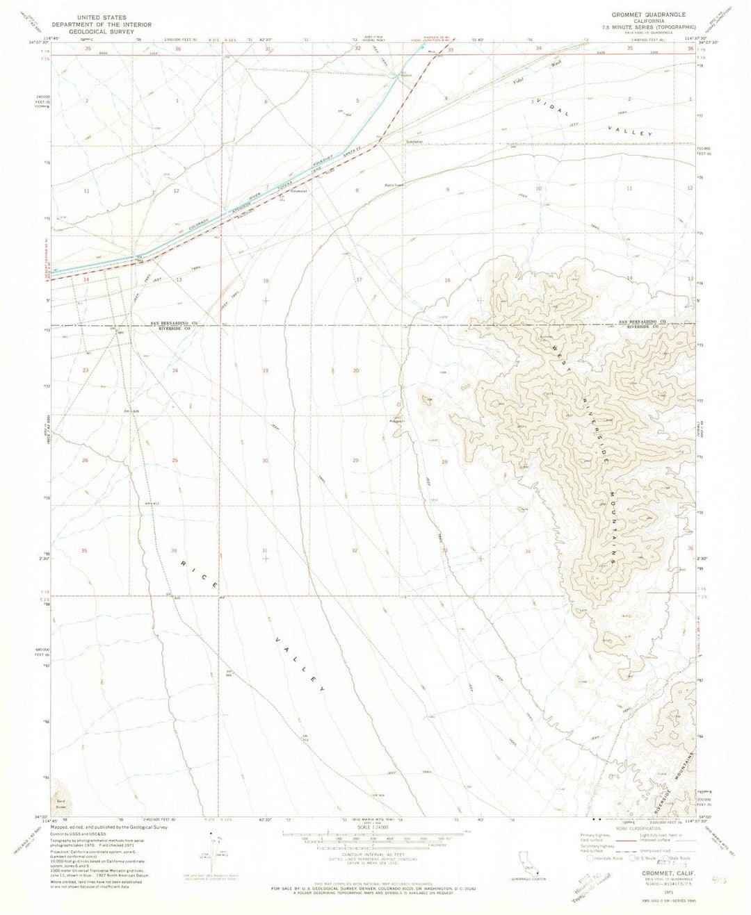 1971 Grommet, CA - California - USGS Topographic Map
