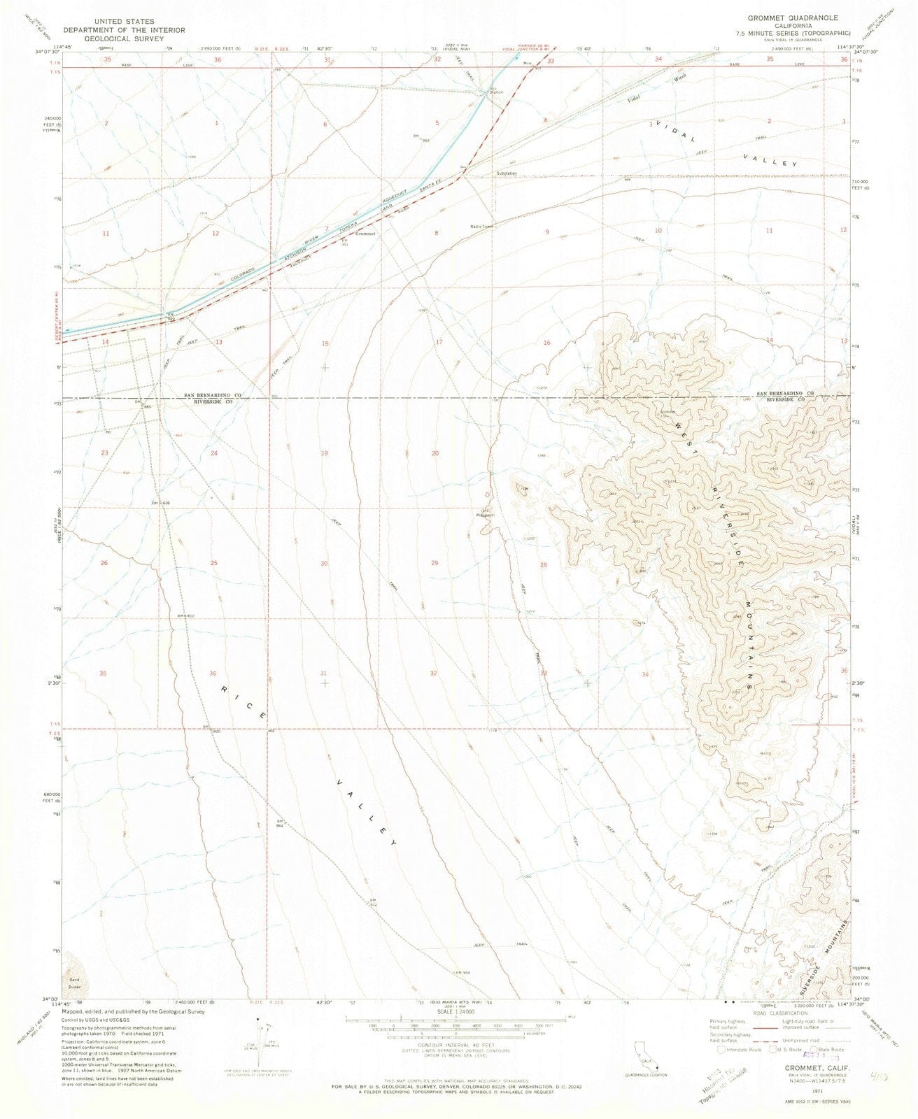 1971 Grommet, CA - California - USGS Topographic Map