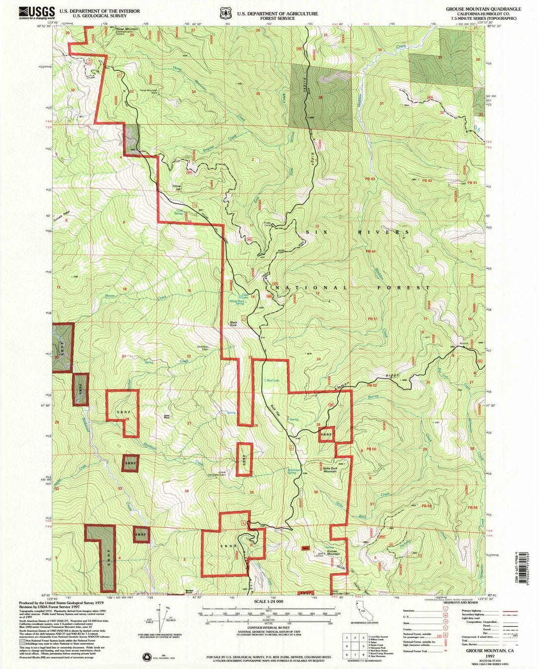 1997 Grouse Mountain, CA - California - USGS Topographic Map