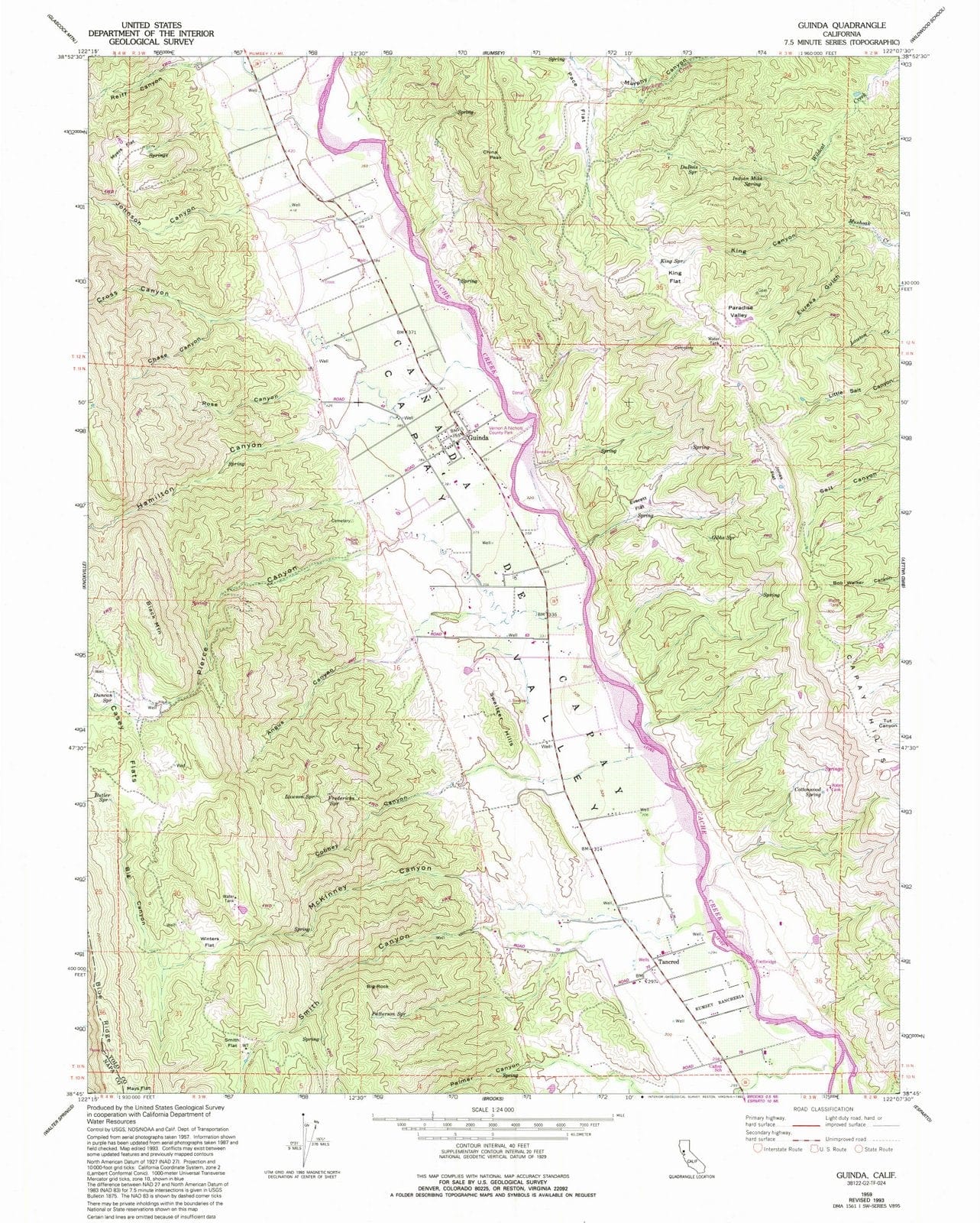 1959 Guinda, CA - California - USGS Topographic Map v2