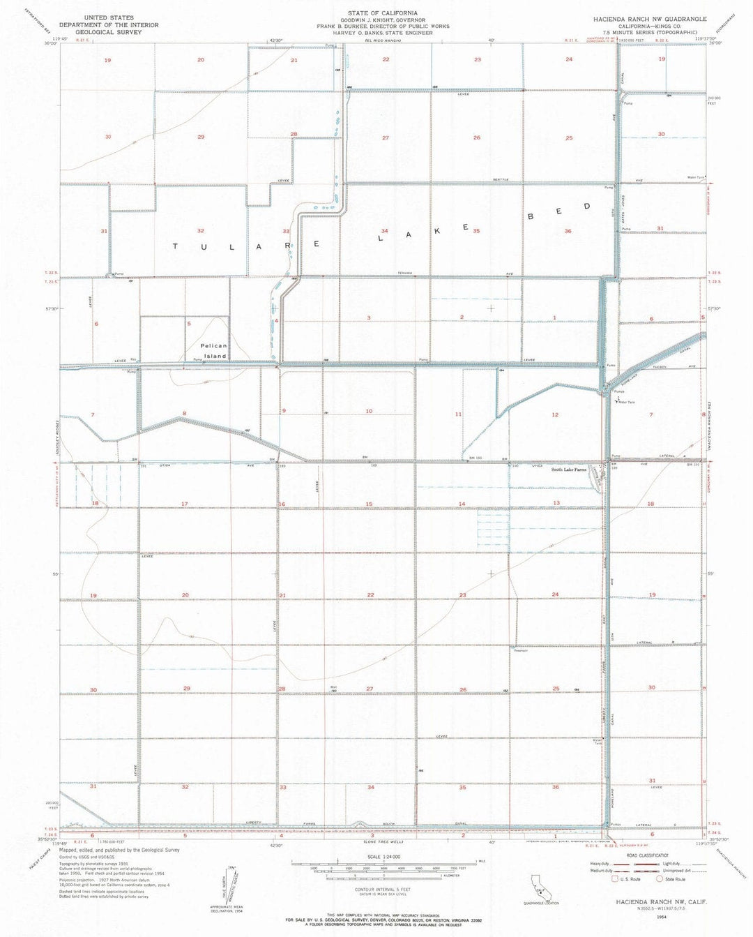 1954 Hacienda Ranch, CA - California - USGS Topographic Map v2