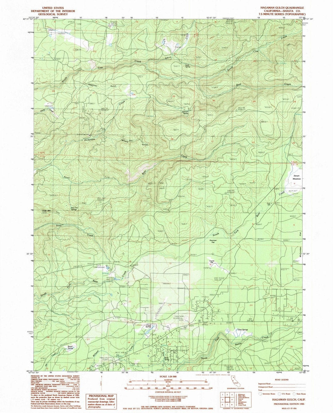 1985 Hagaman Gulch, CA - California - USGS Topographic Map
