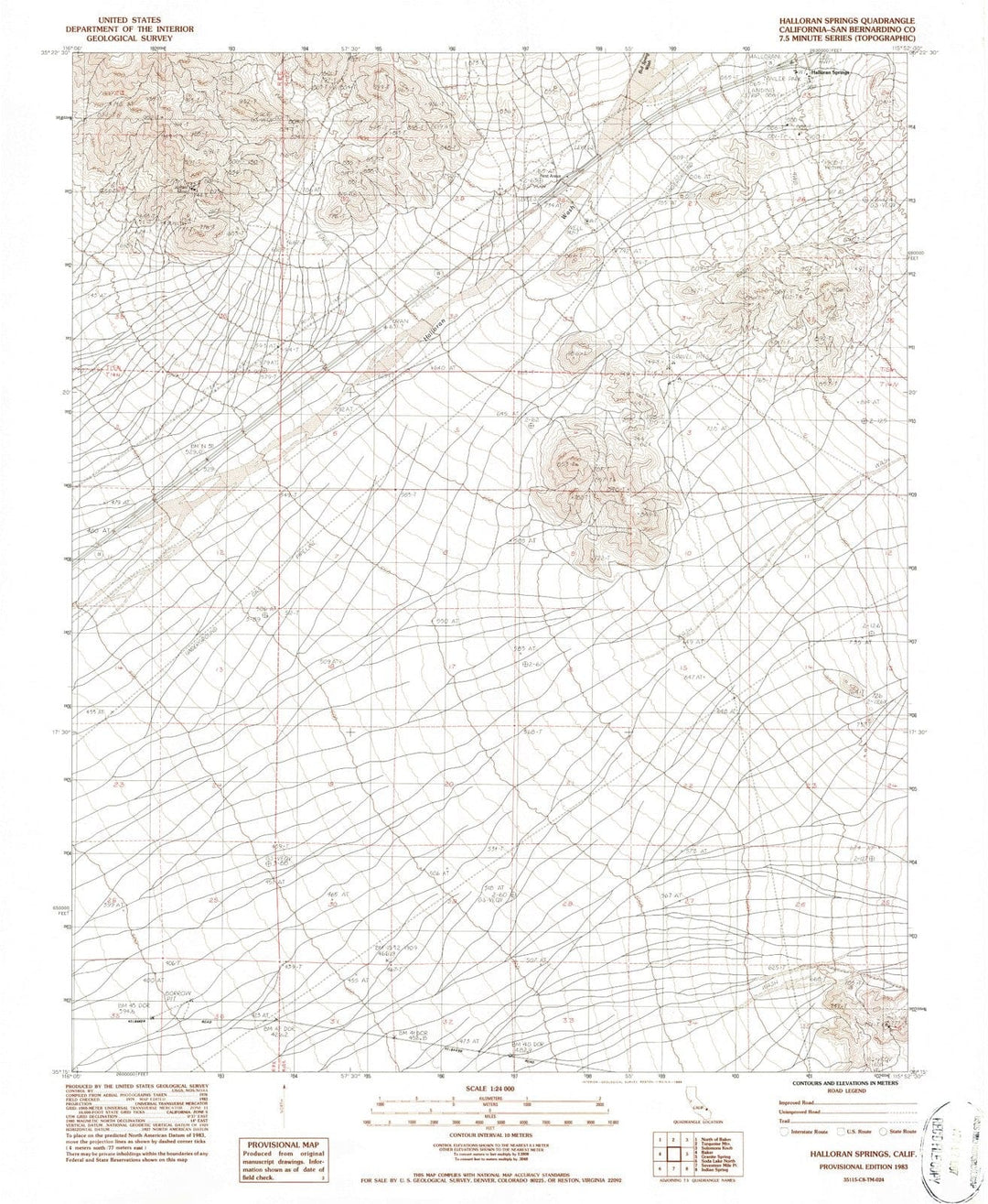 1983 Halloran Springs, CA - California - USGS Topographic Map