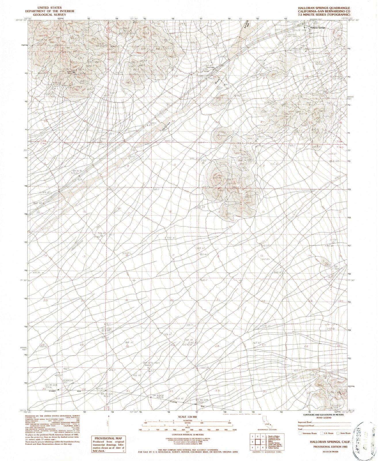 1983 Halloran Springs, CA - California - USGS Topographic Map