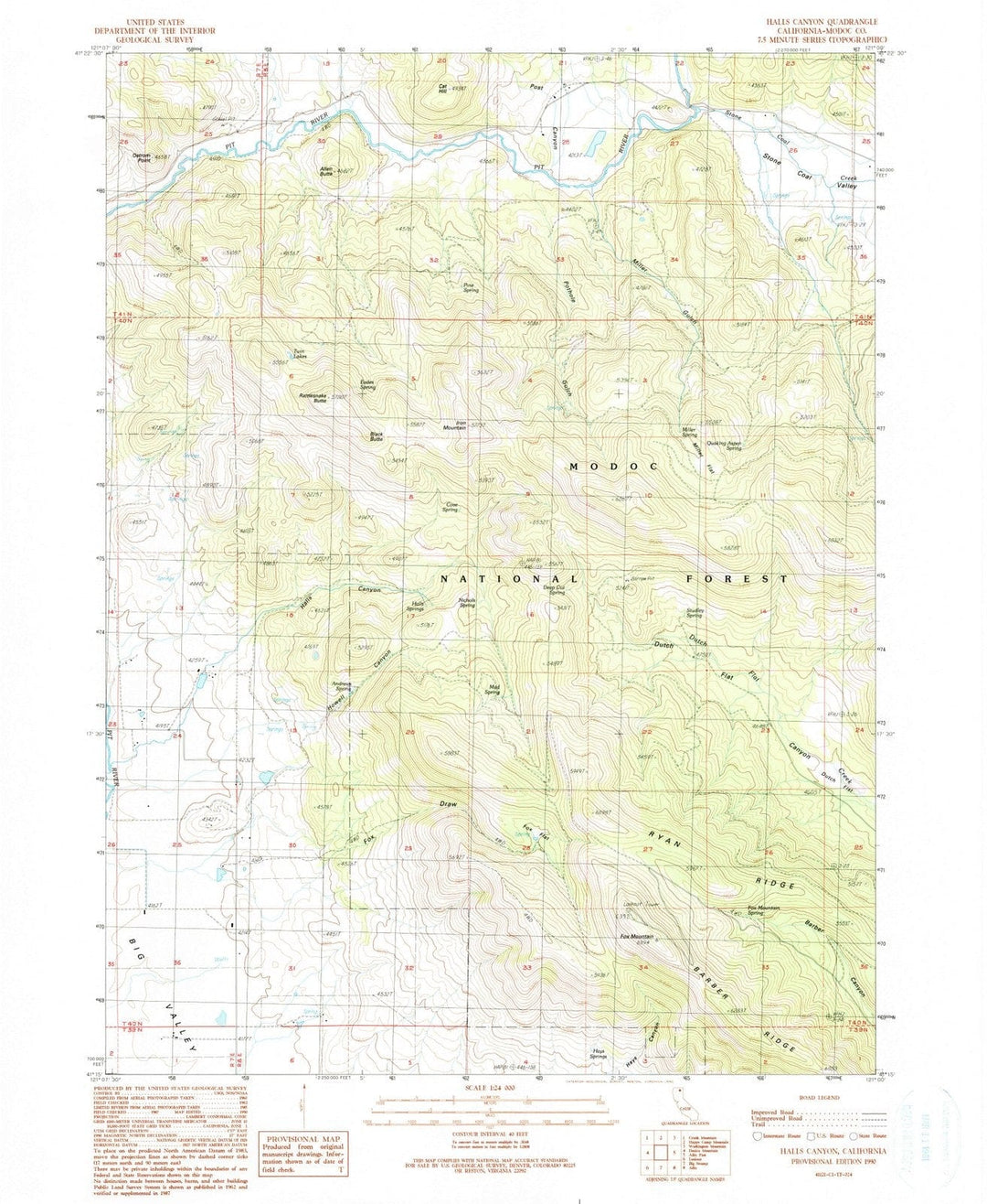 1990 Halls Canyon, CA - California - USGS Topographic Map