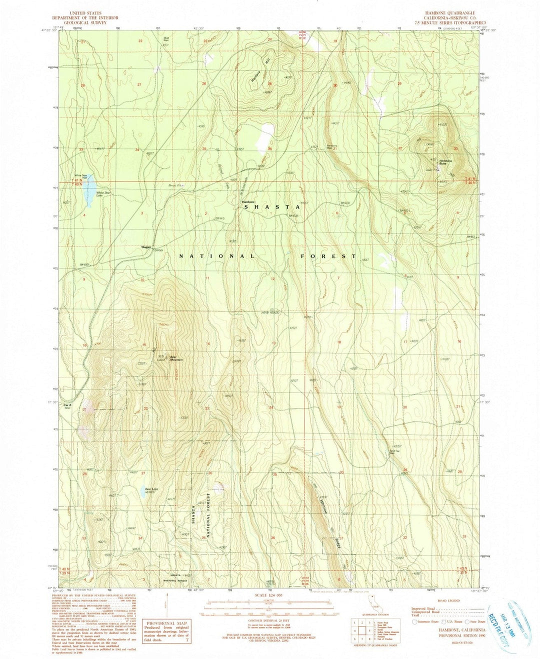 1990 Hambone, CA - California - USGS Topographic Map
