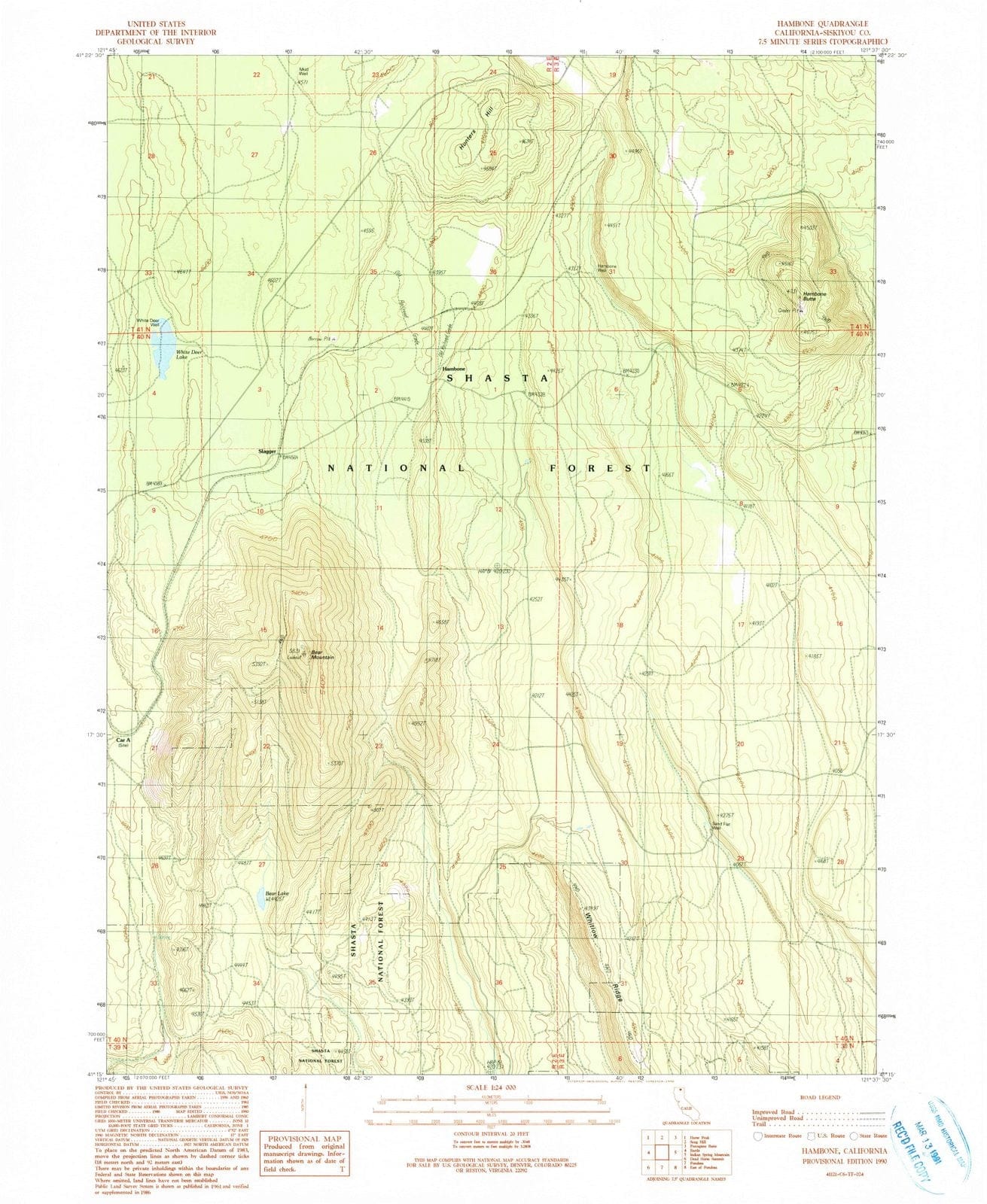 1990 Hambone, CA - California - USGS Topographic Map