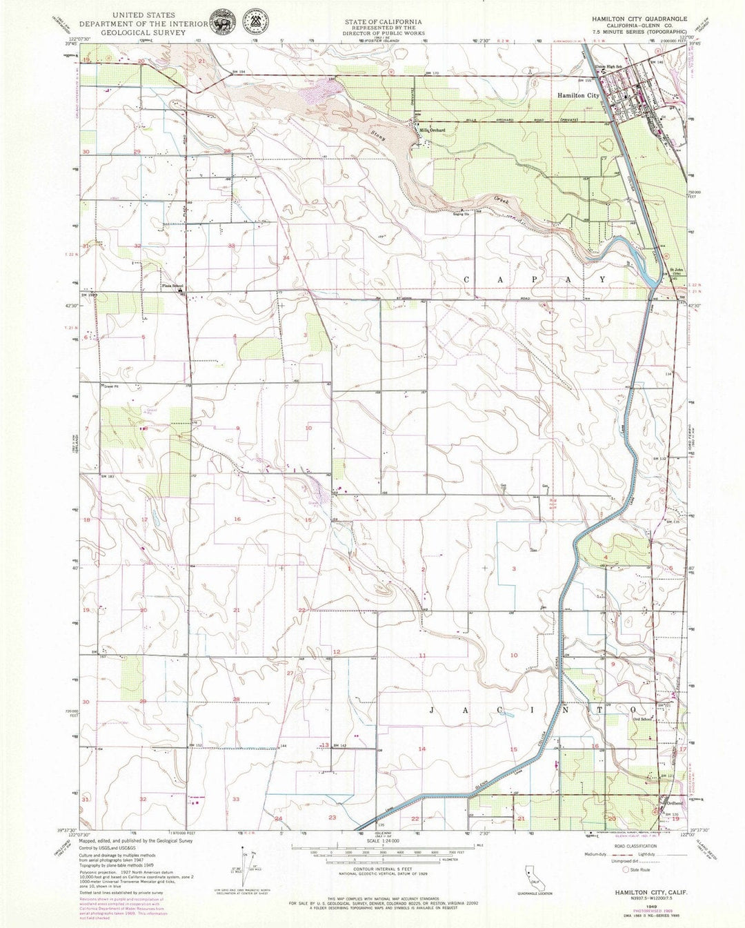 1949 Hamilton City, CA - California - USGS Topographic Map