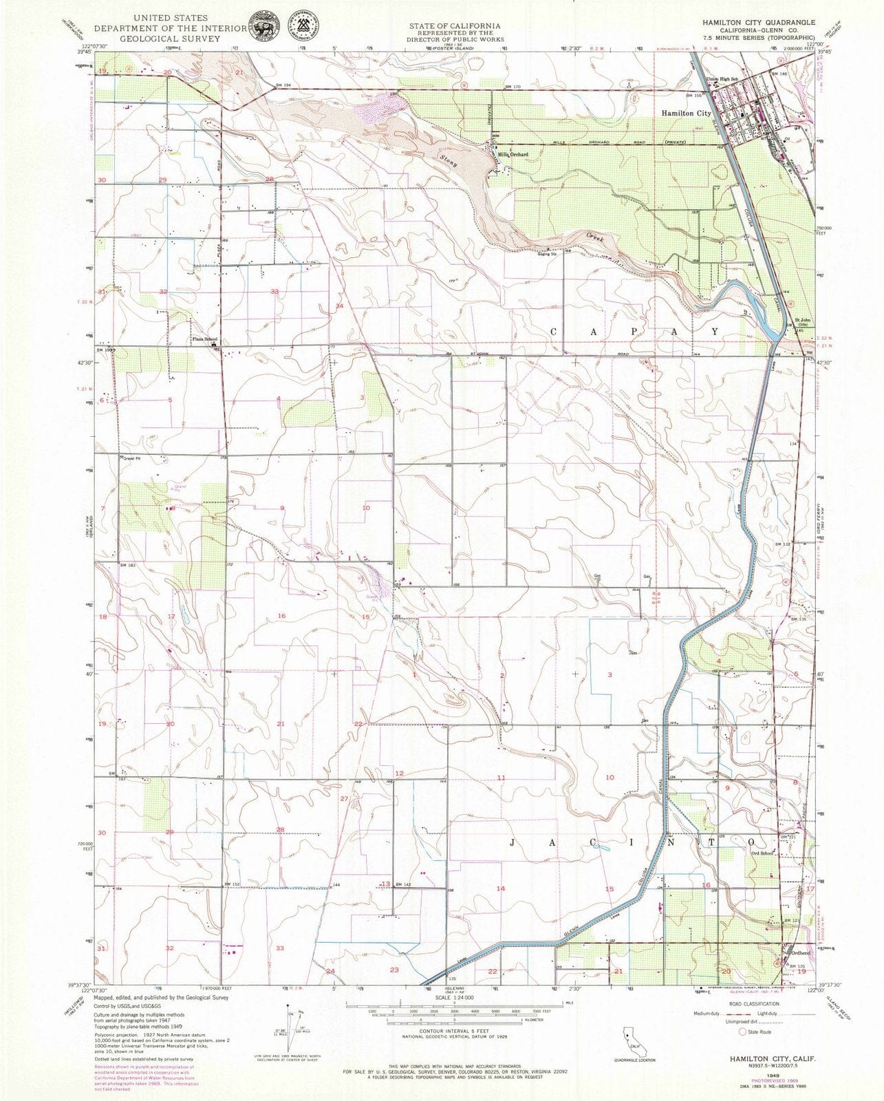 1949 Hamilton City, CA - California - USGS Topographic Map