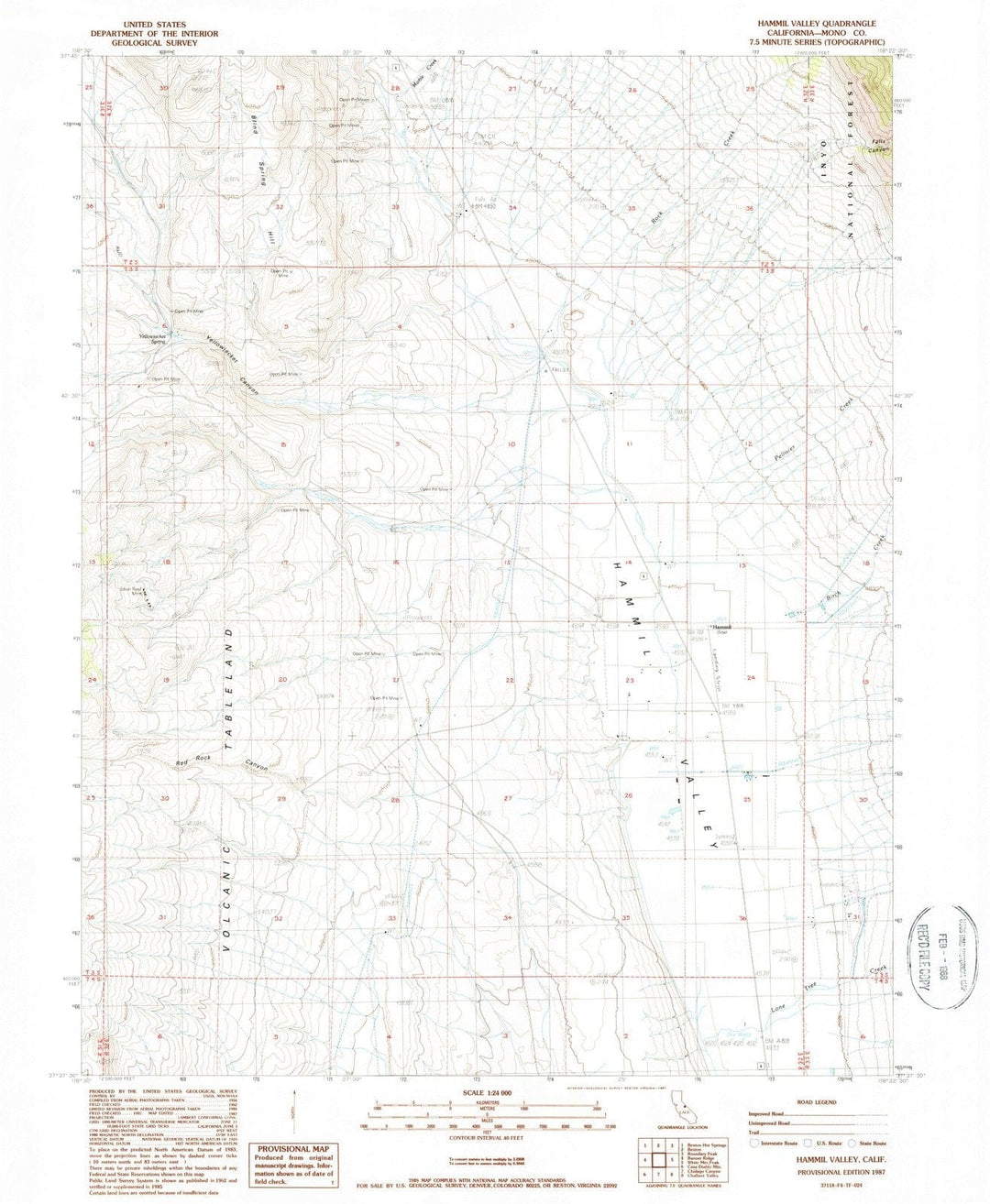 1987 Hammil Valley, CA - California - USGS Topographic Map