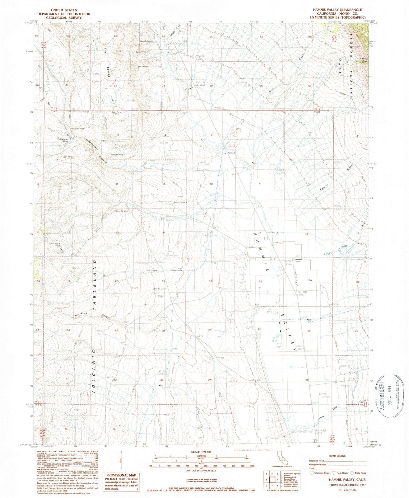 1987 Hammil Valley, CA - California - USGS Topographic Map