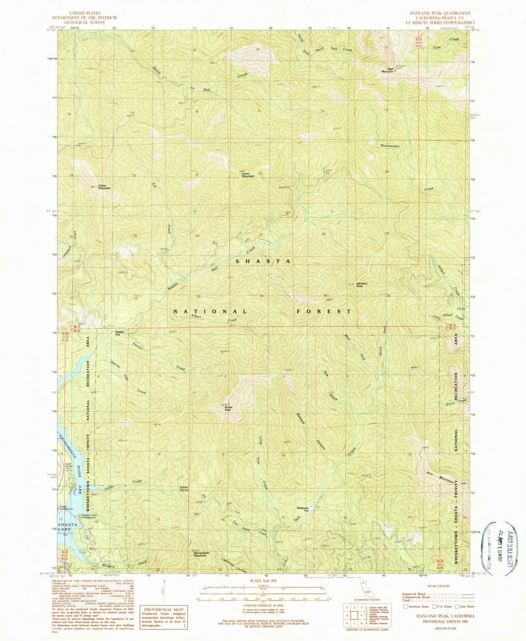 1990 Hanland Peak, CA - California - USGS Topographic Map