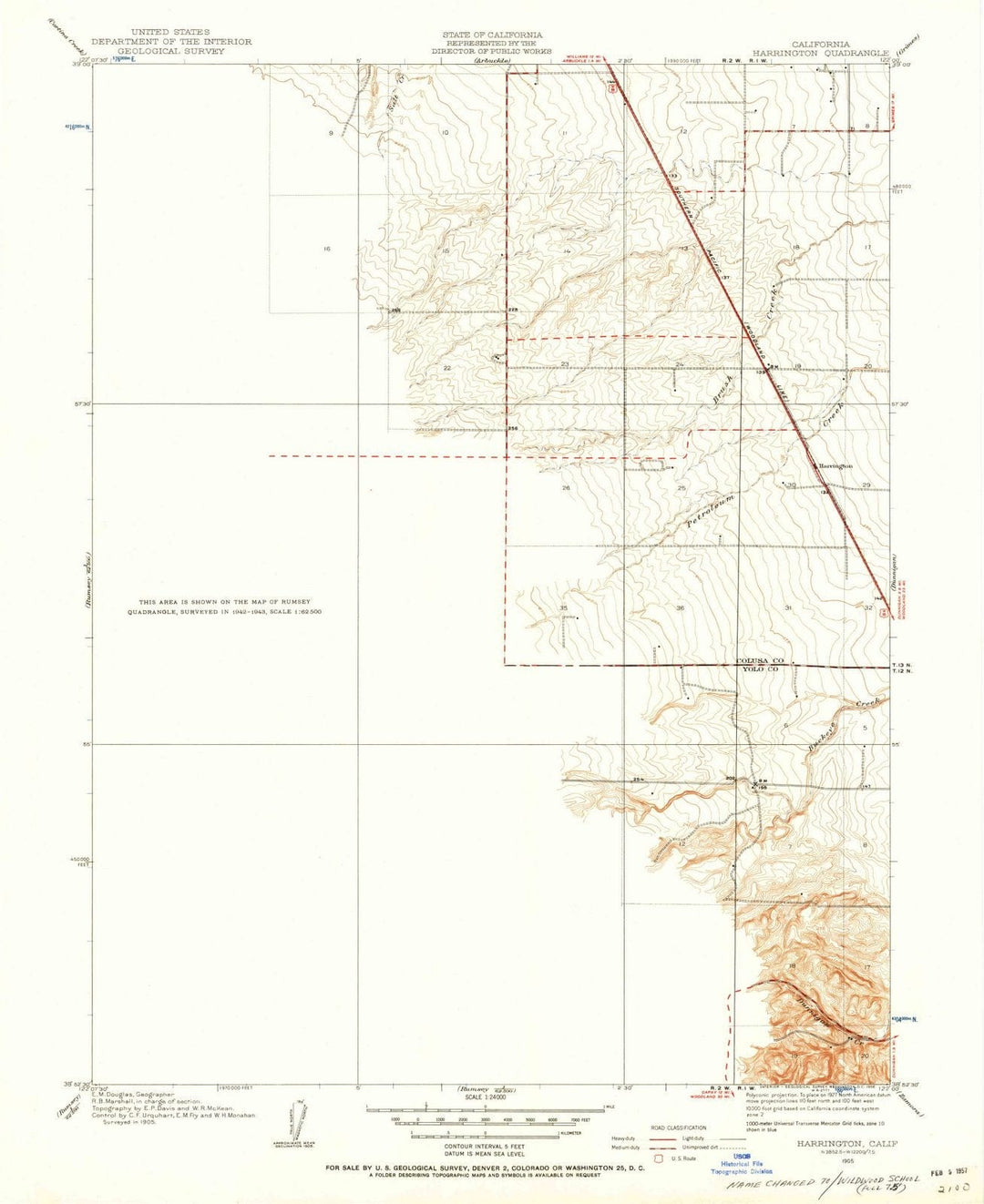 1905 Harrington, CA - California - USGS Topographic Map