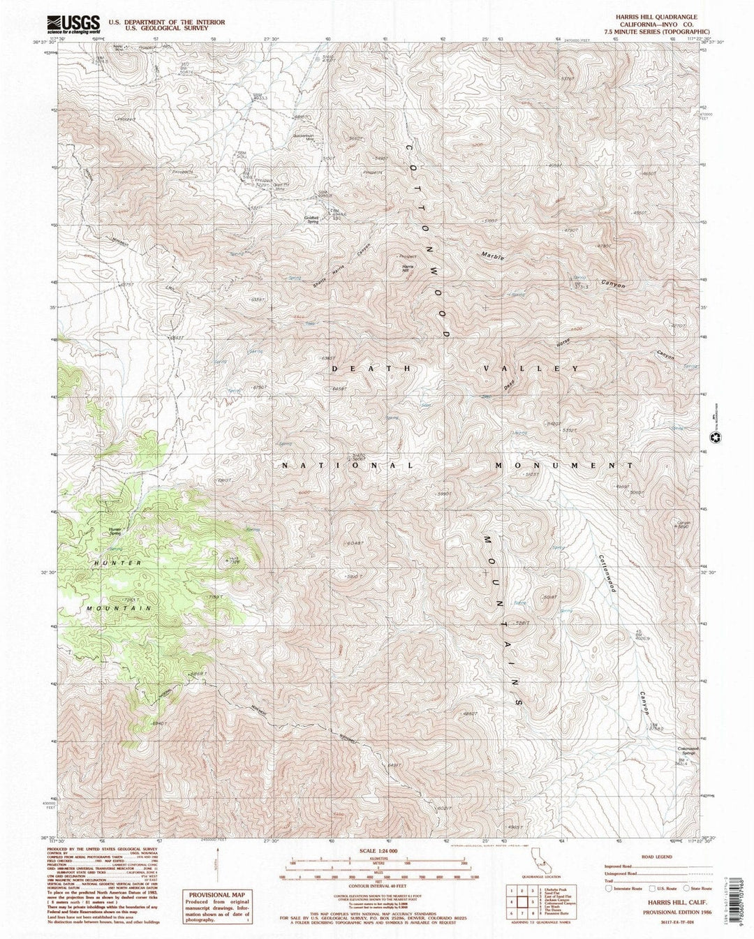 1986 Harris Hill, CA - California - USGS Topographic Map
