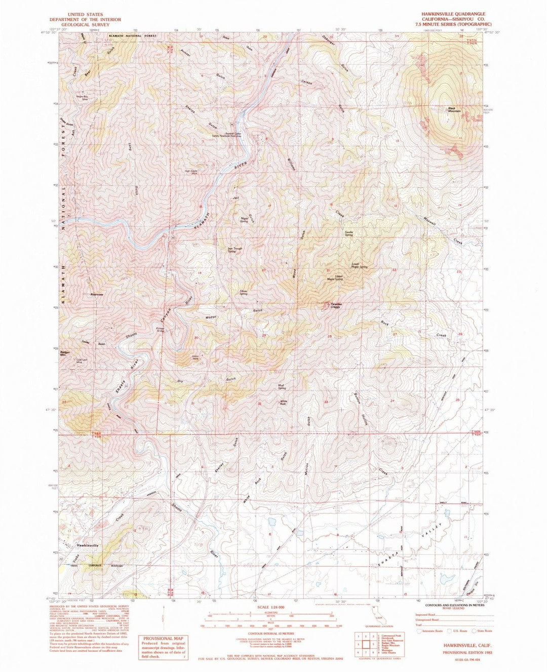 1983 Hawkinsville, CA - California - USGS Topographic Map