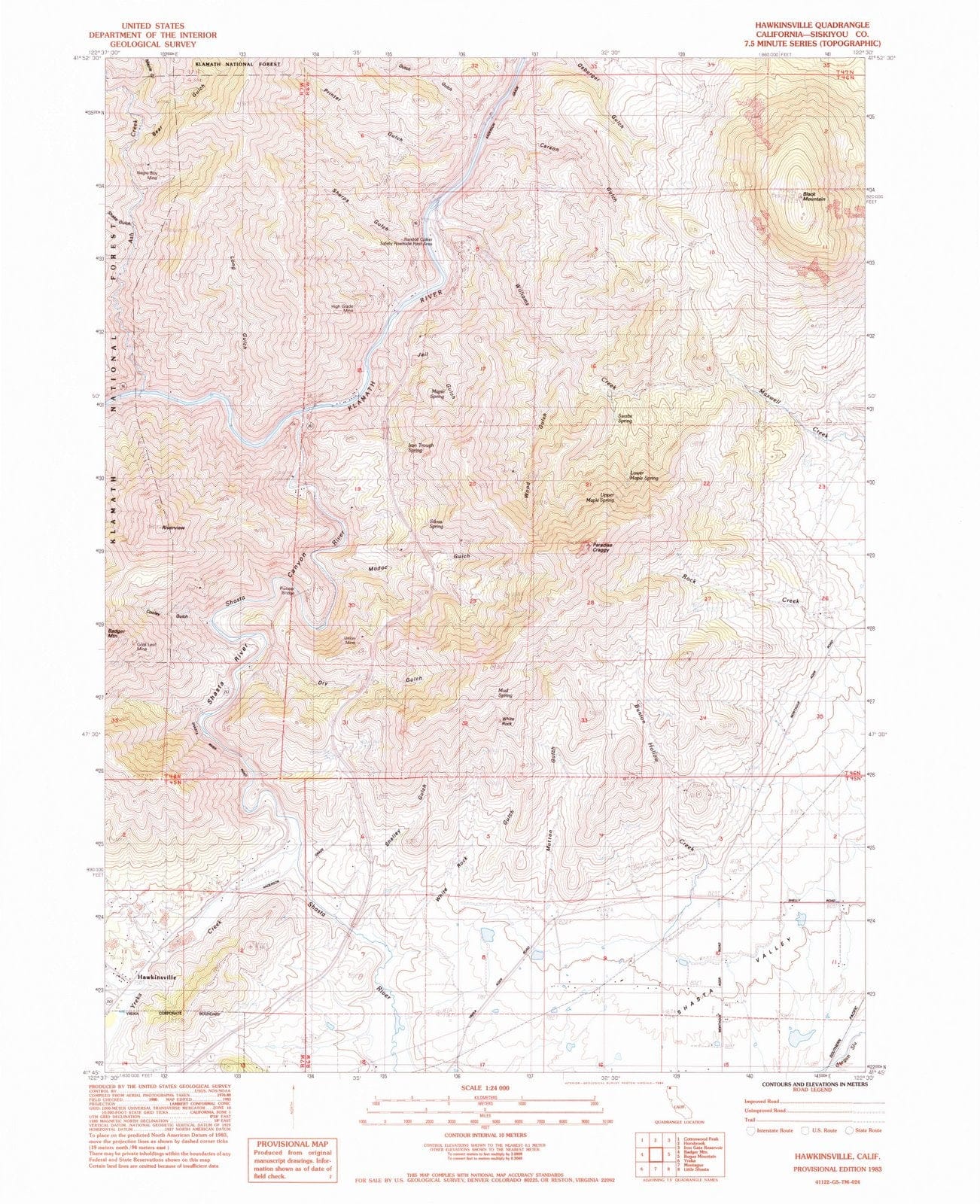 1983 Hawkinsville, CA - California - USGS Topographic Map