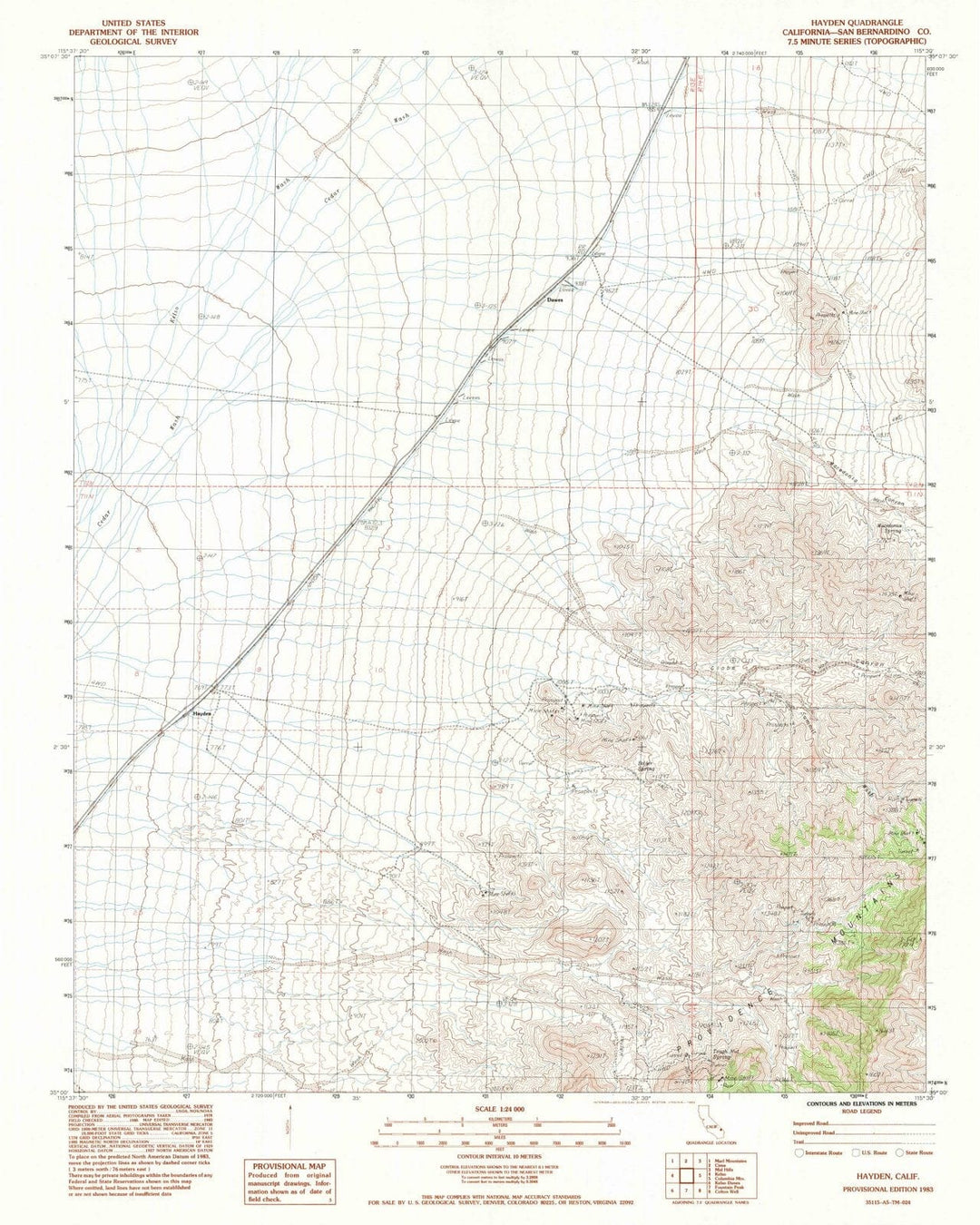 1983 Hayden, CA - California - USGS Topographic Map