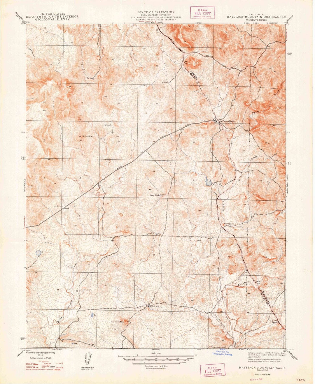 1948 Haystack Mountain, CA - California - USGS Topographic Map