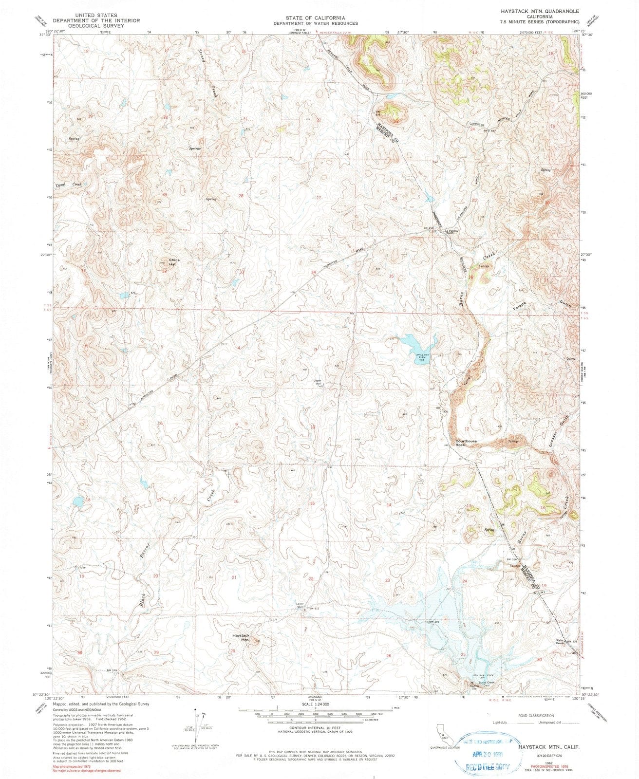 1962 Haystack MTN, CA - California - USGS Topographic Map