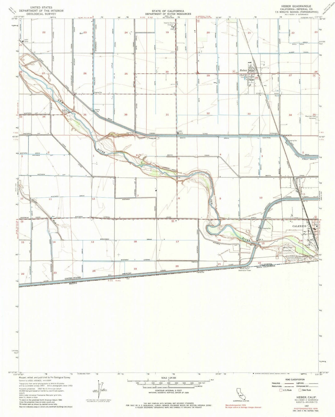 1957 Heber, CA - California - USGS Topographic Map