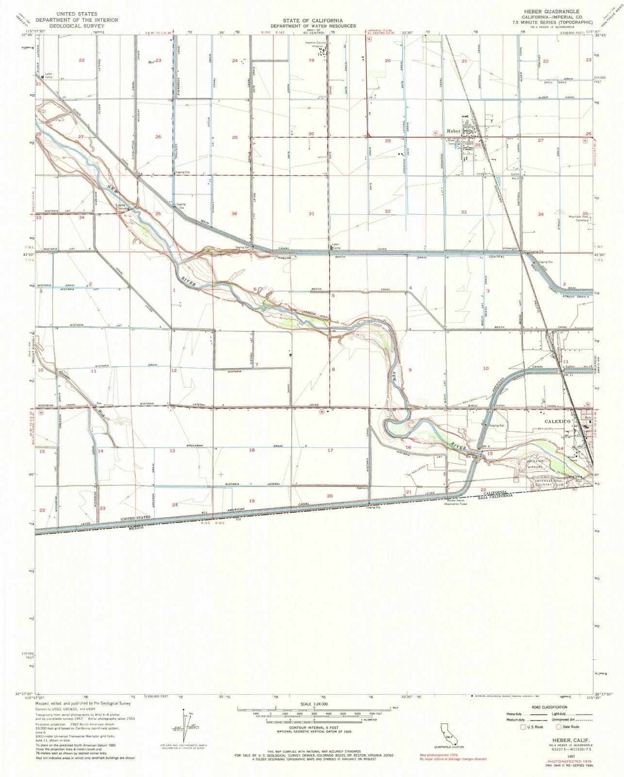 1957 Heber, CA - California - USGS Topographic Map