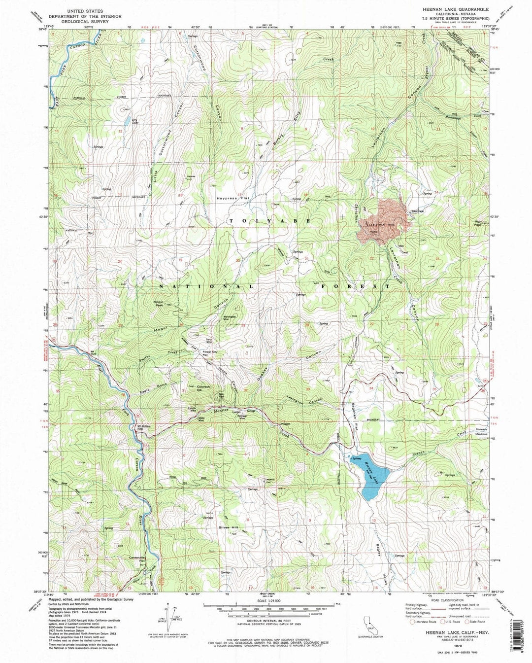 1979 Heenan Lake, CA - California - USGS Topographic Map