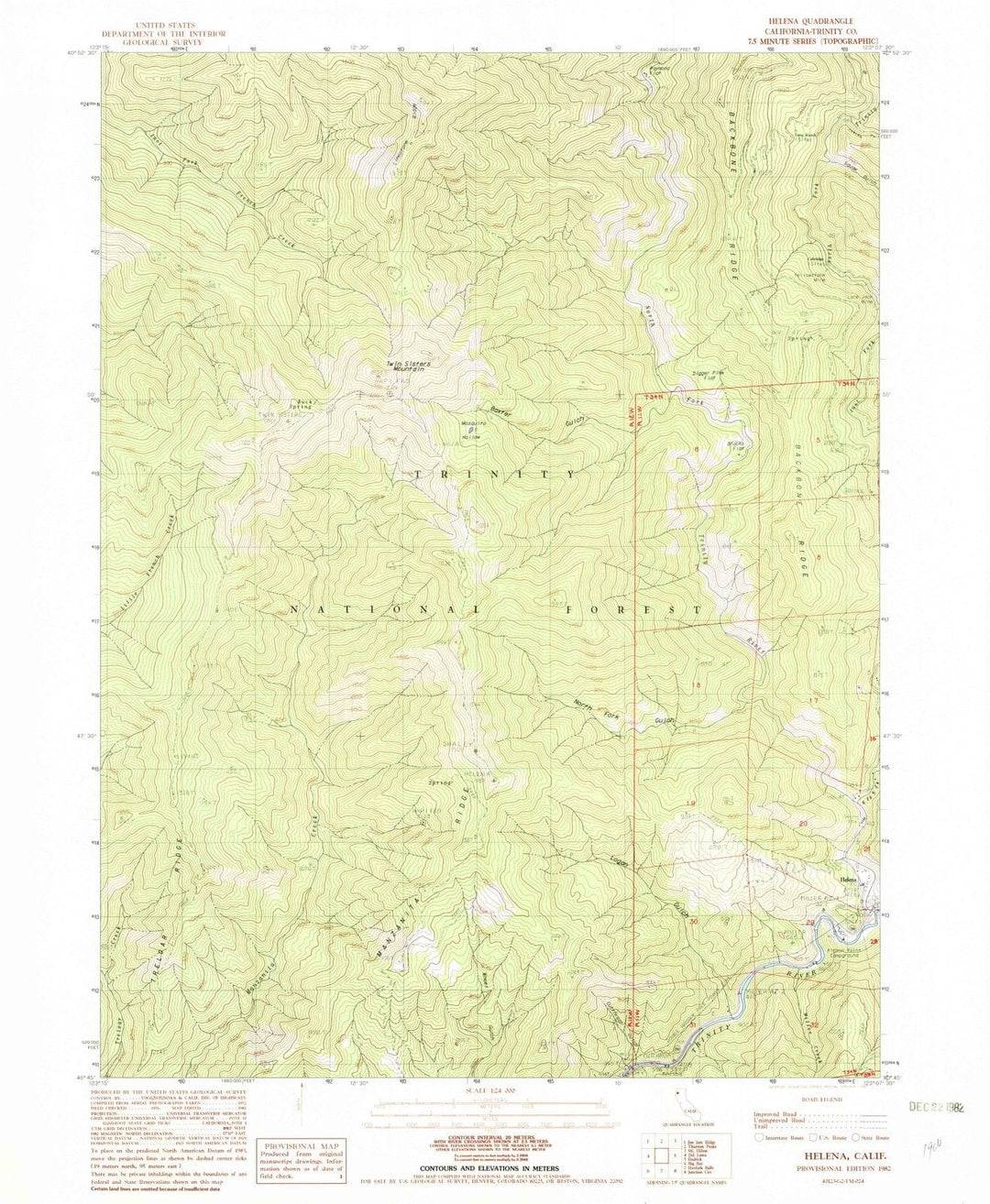 1982 Helena, CA - California - USGS Topographic Map
