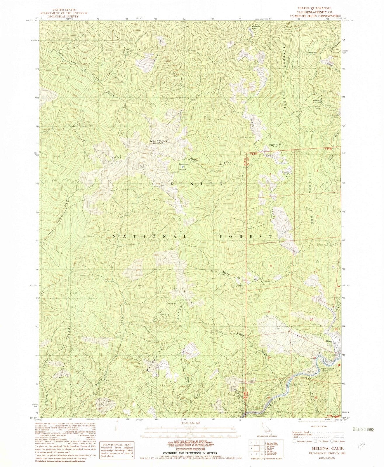 1982 Helena, CA - California - USGS Topographic Map