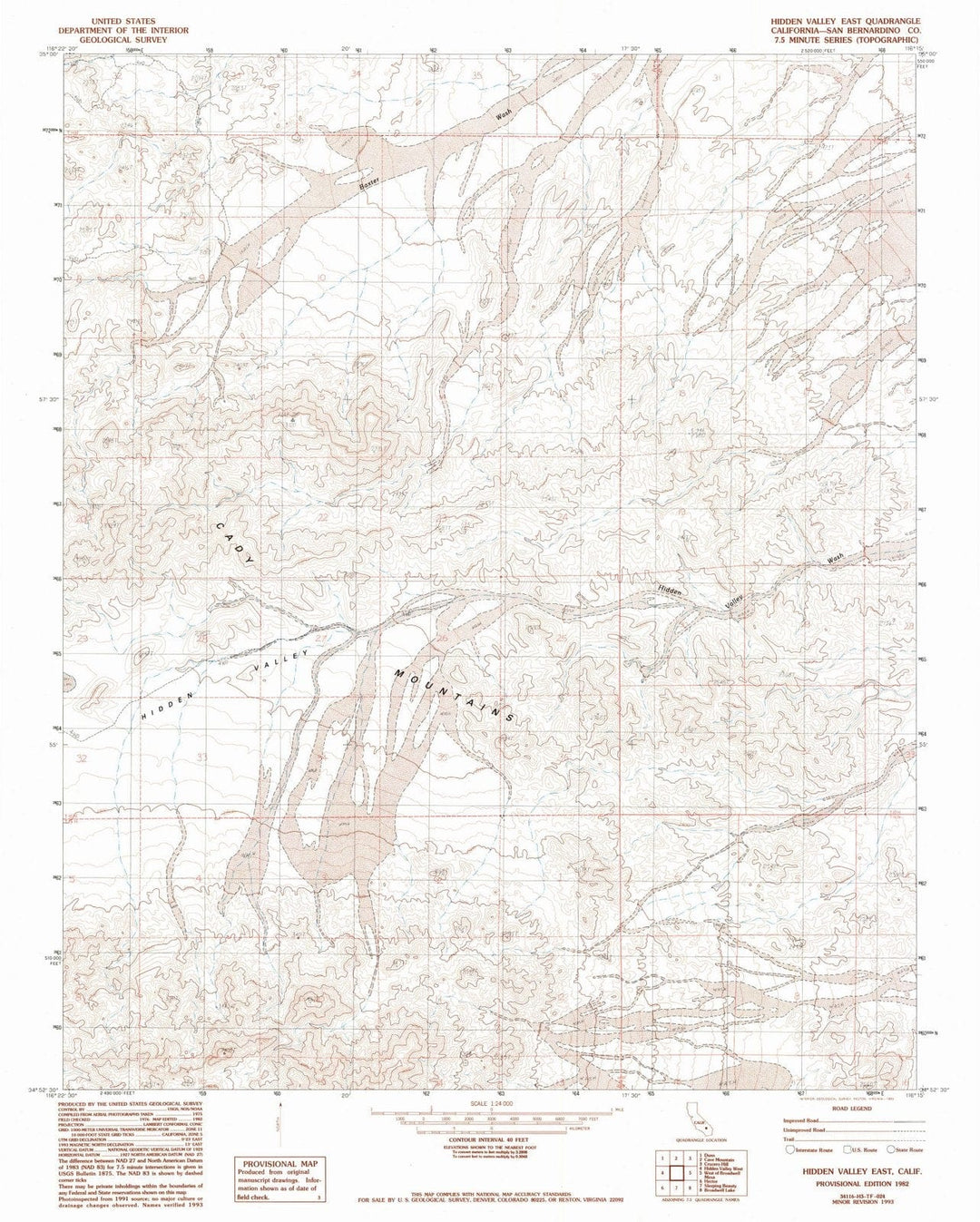 1982 Hidden Valley East, CA - California - USGS Topographic Map
