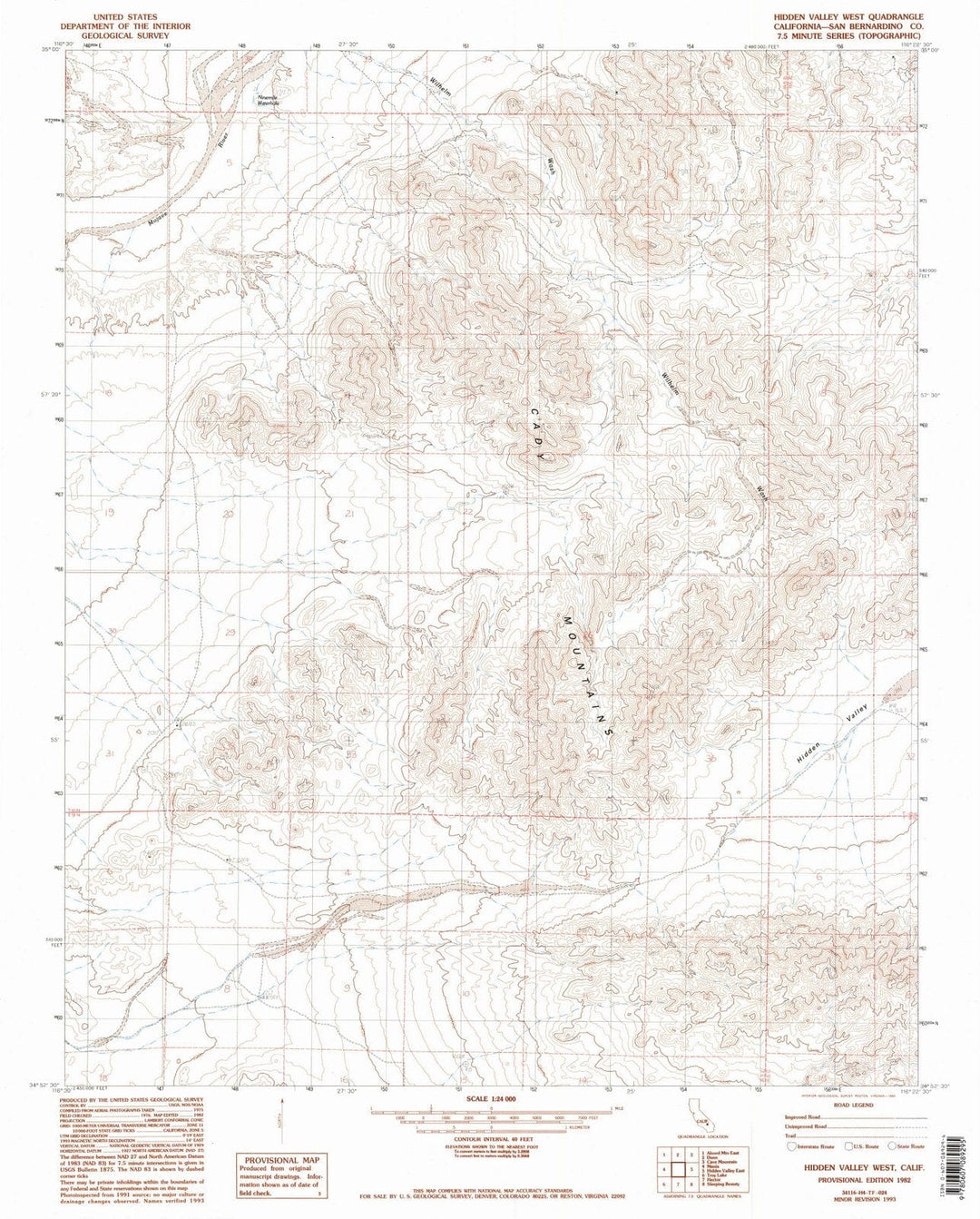 1982 Hidden Valley West, CA - California - USGS Topographic Map