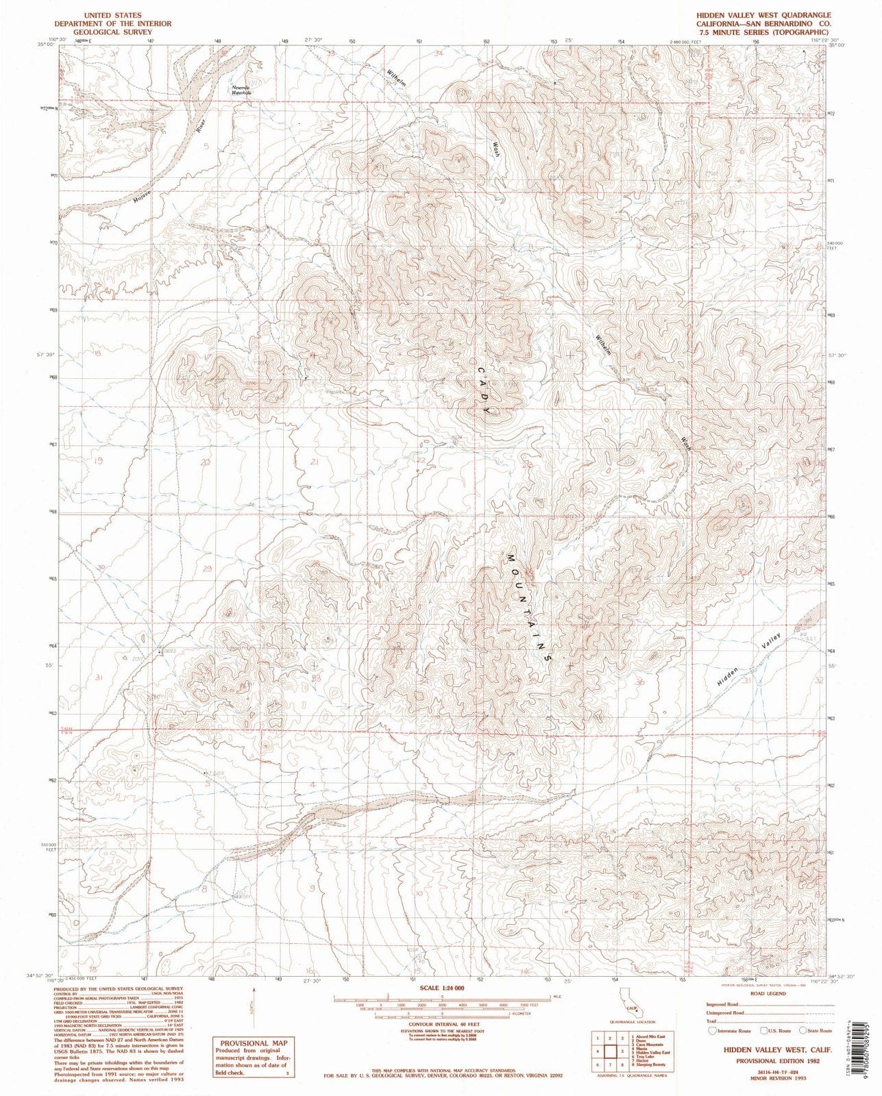 1982 Hidden Valley West, CA - California - USGS Topographic Map