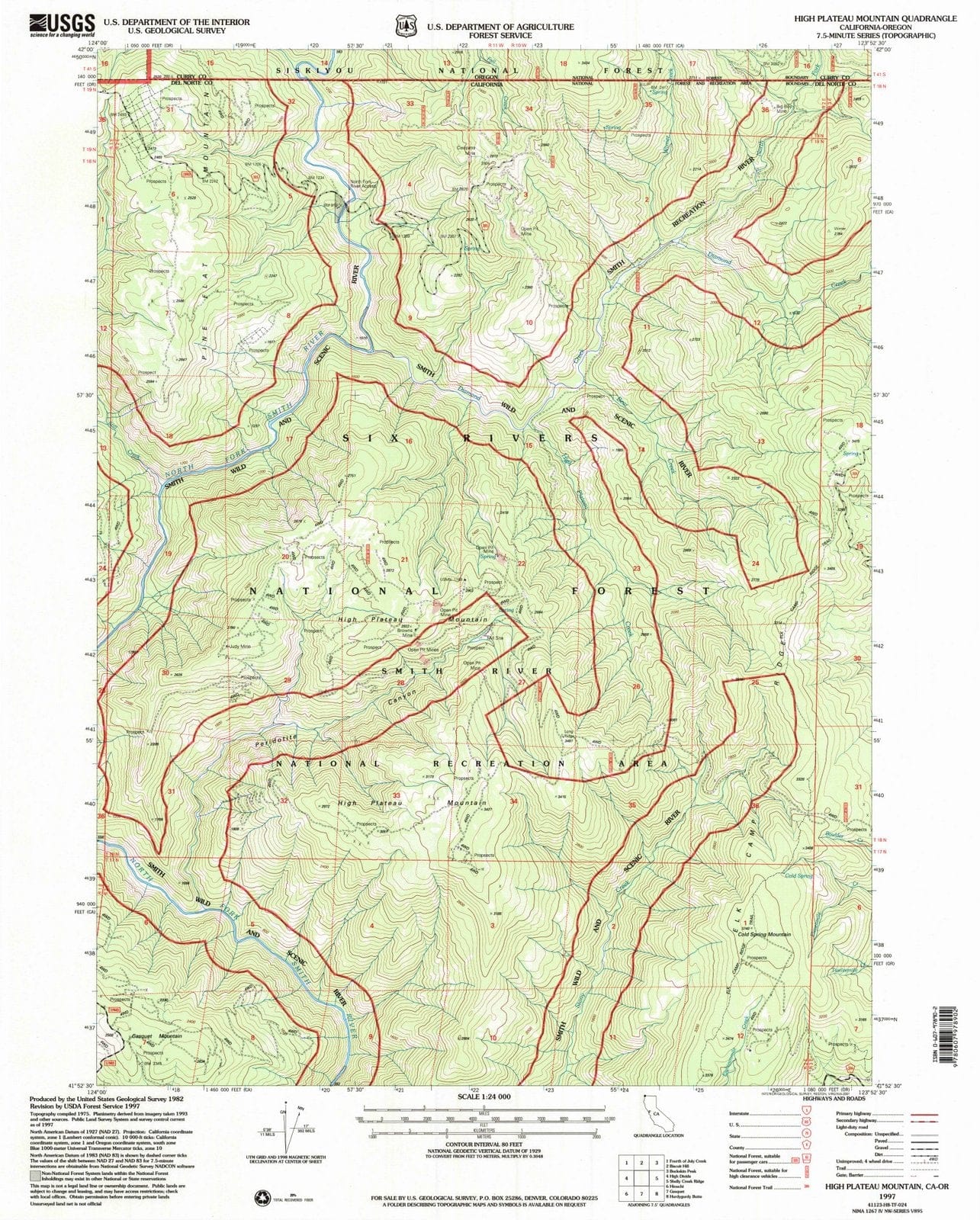 1997 High Plateau Mountain, CA - California - USGS Topographic Map