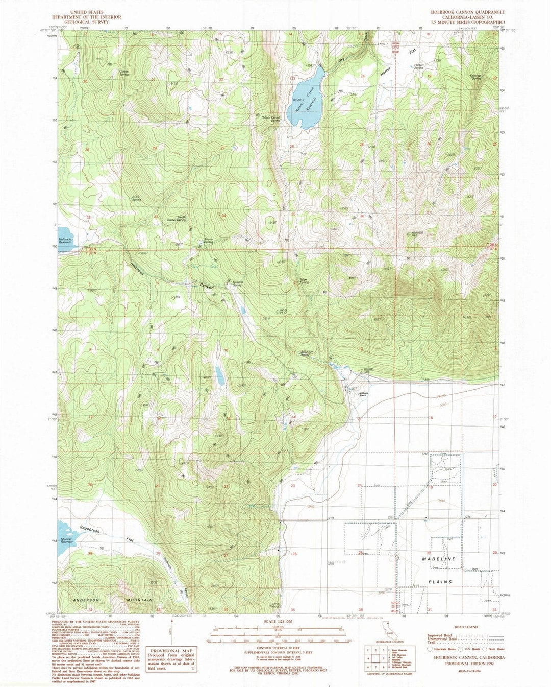 1990 Holbrook Canyon, CA - California - USGS Topographic Map