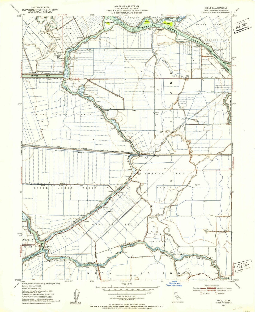1952 Holt, CA - California - USGS Topographic Map