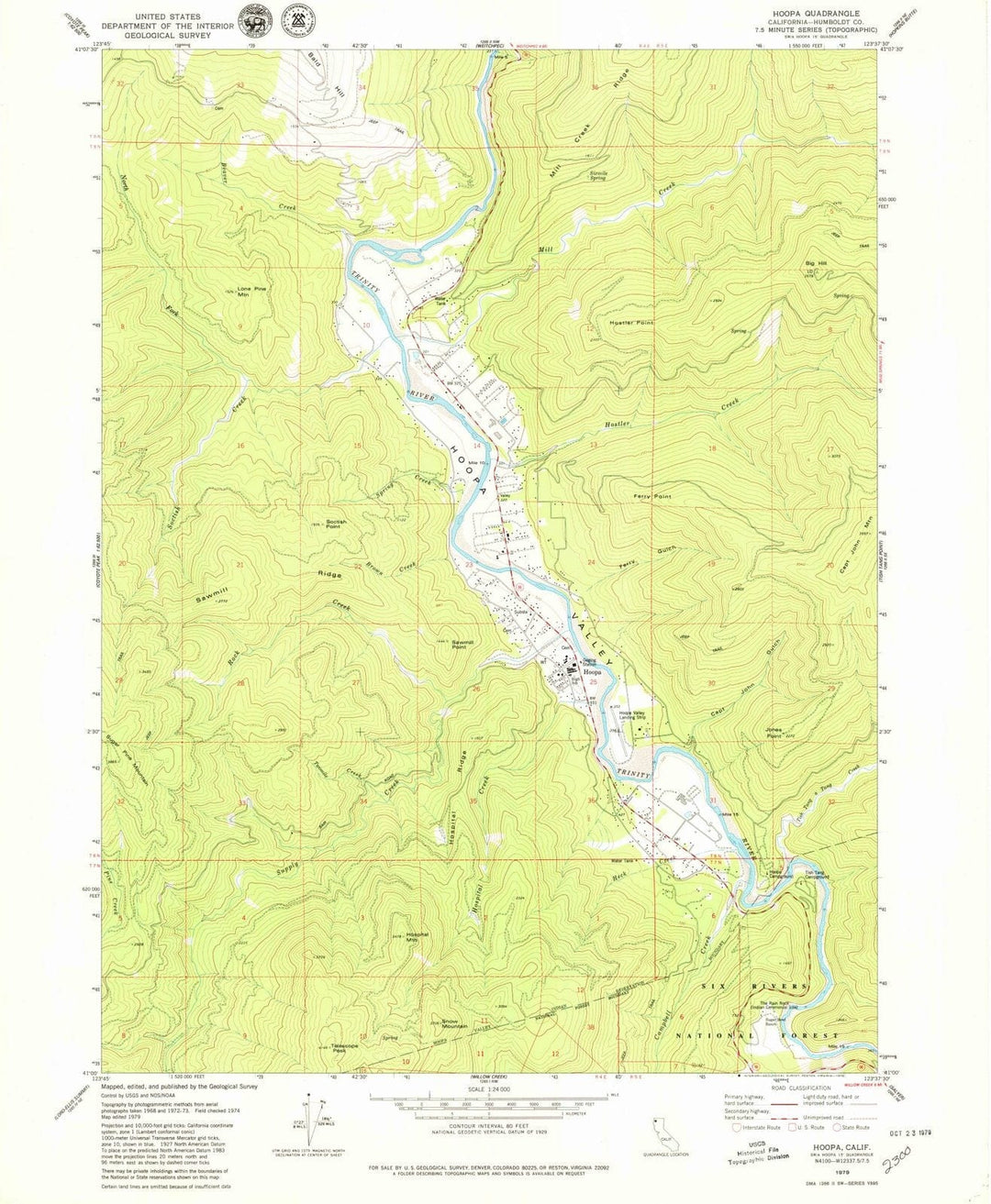 1979 Hoopa, CA - California - USGS Topographic Map