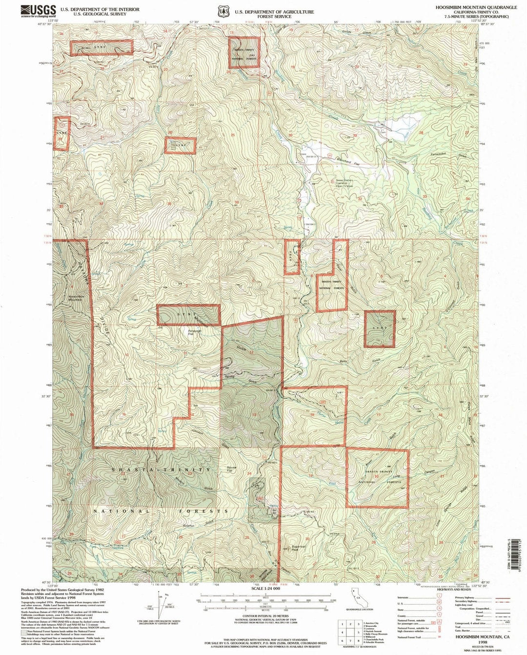1998 Hoosimbim Mountain, CA - California - USGS Topographic Map