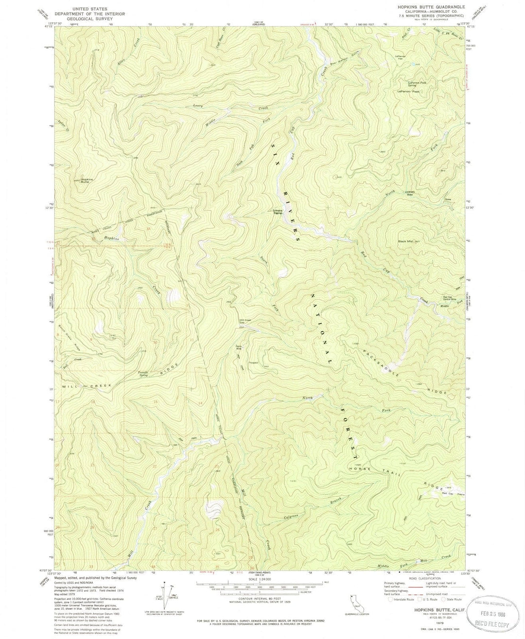 1979 Hopkins Butte, CA - California - USGS Topographic Map