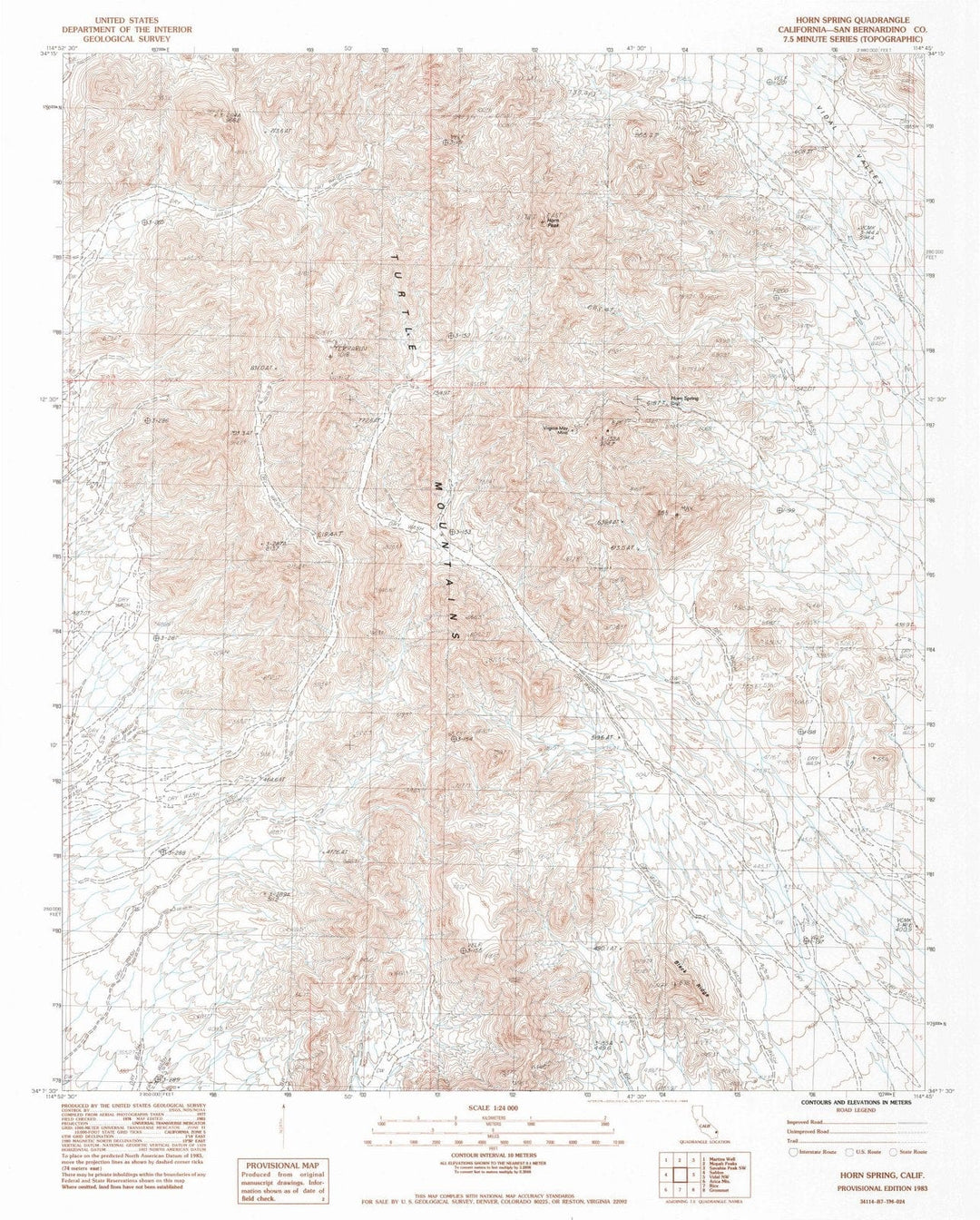 1983 Horn Spring, CA - California - USGS Topographic Map