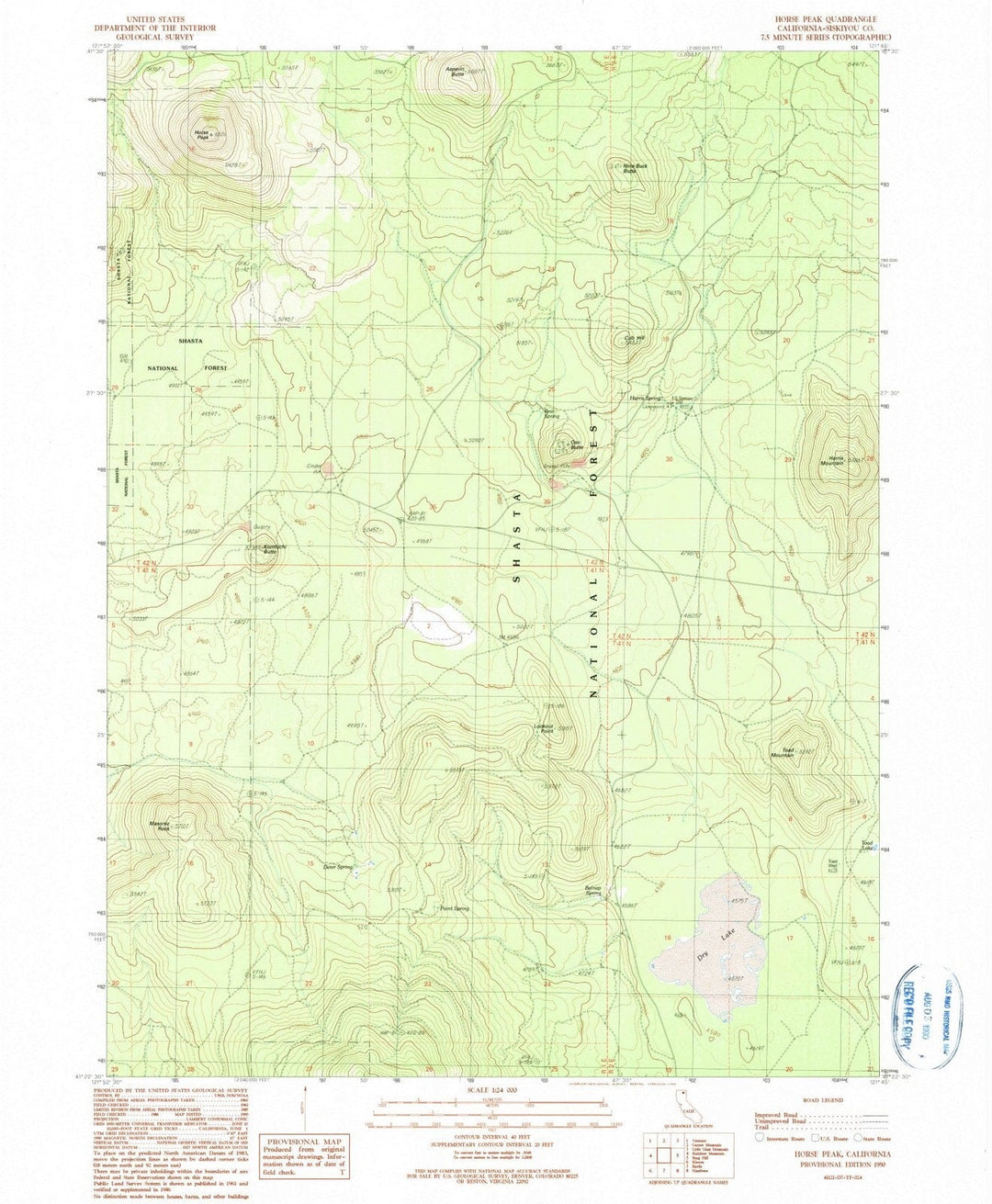 1990 Horse Peak, CA - California - USGS Topographic Map