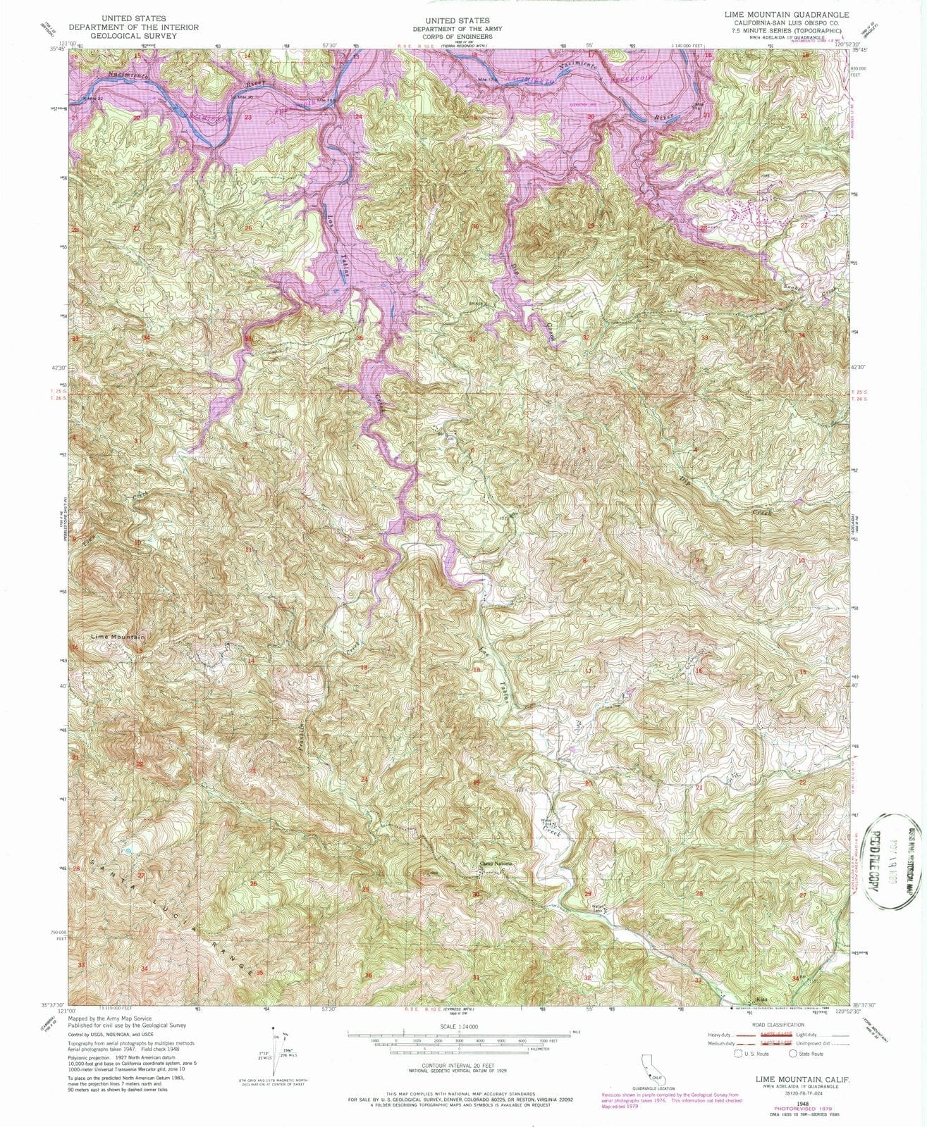 1948 Lime Mountain, CA - California - USGS Topographic Map