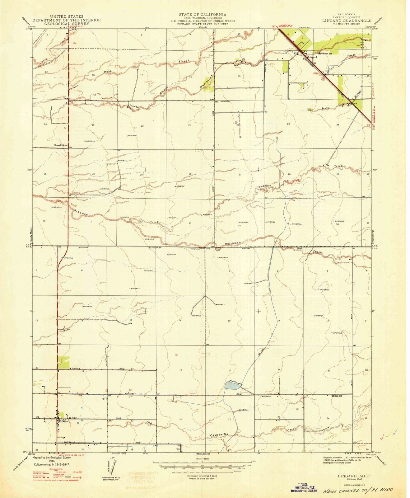 1948 Lingard, CA - California - USGS Topographic Map