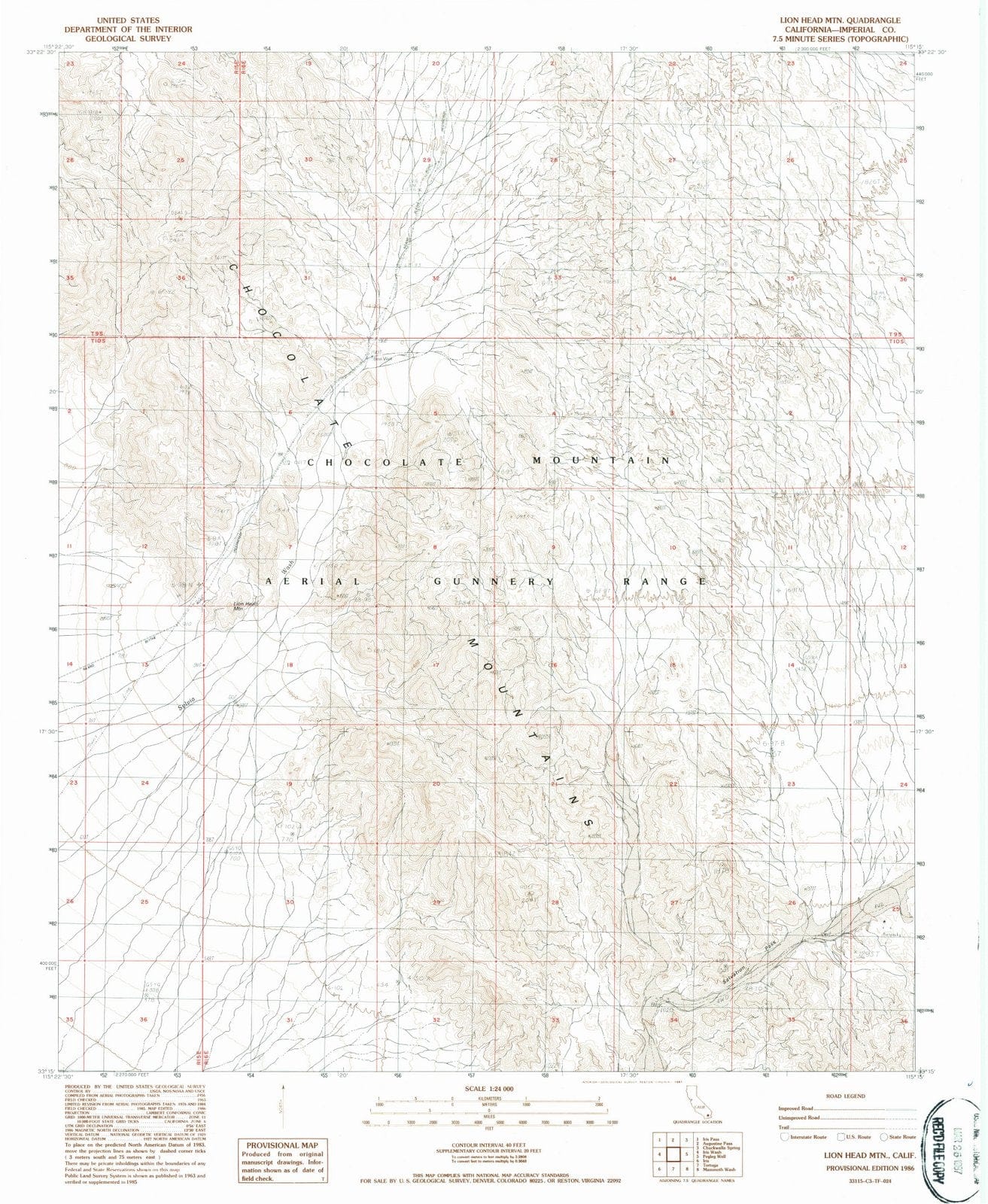 1986 Lion Head Mountain, CA - California - USGS Topographic Map