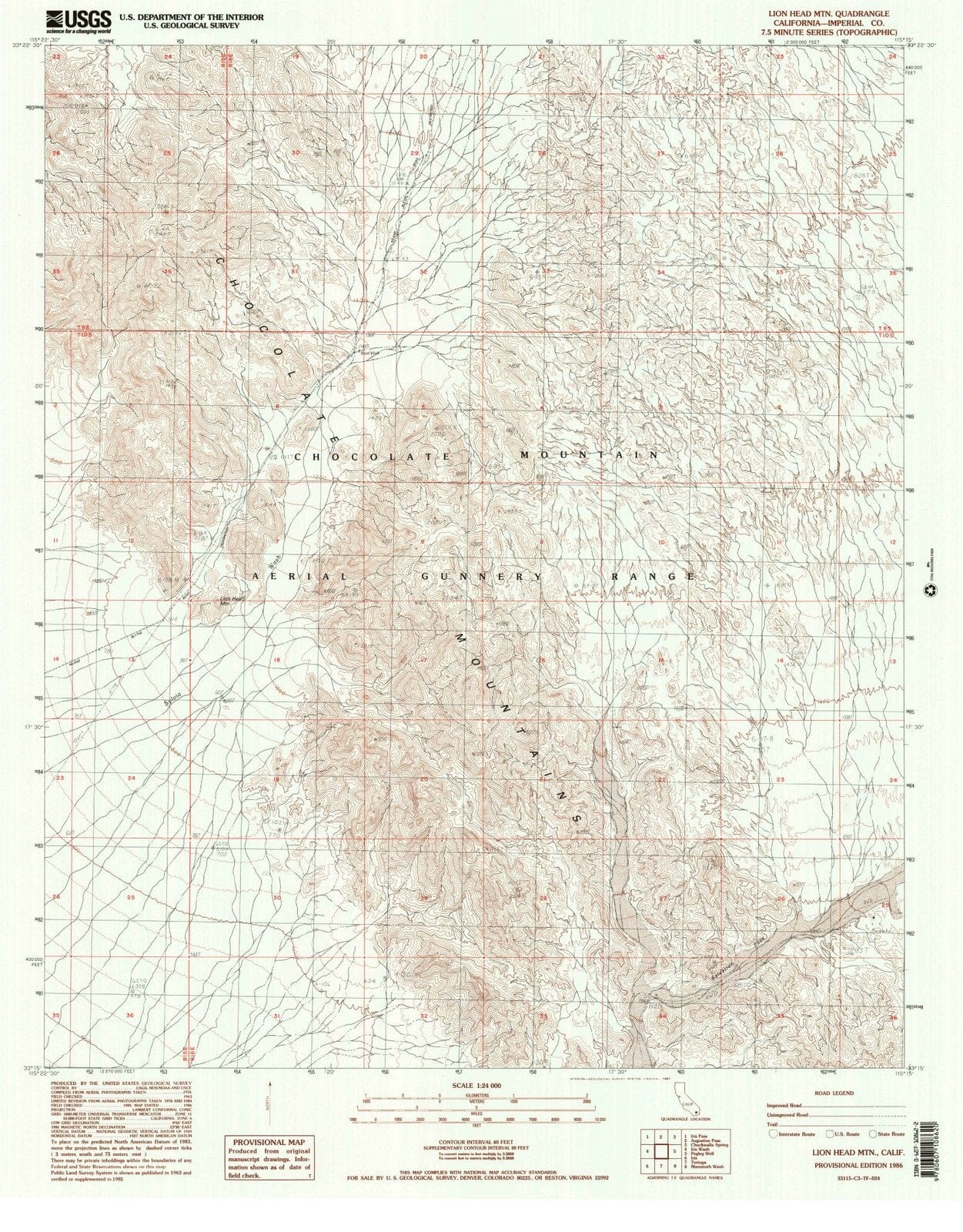 1986 Lion Head MTN, CA - California - USGS Topographic Map