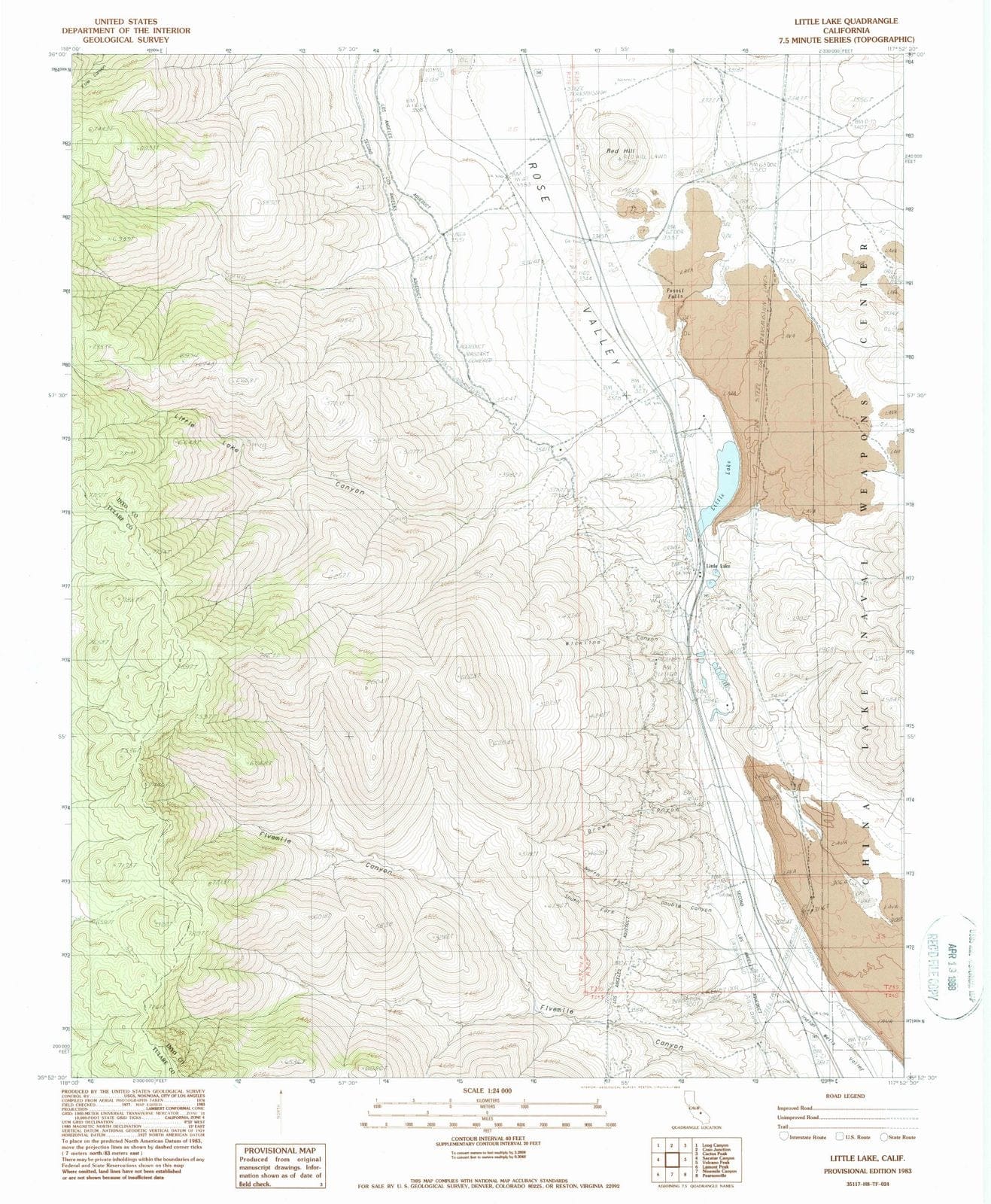 1983 Little Lake, CA - California - USGS Topographic Map