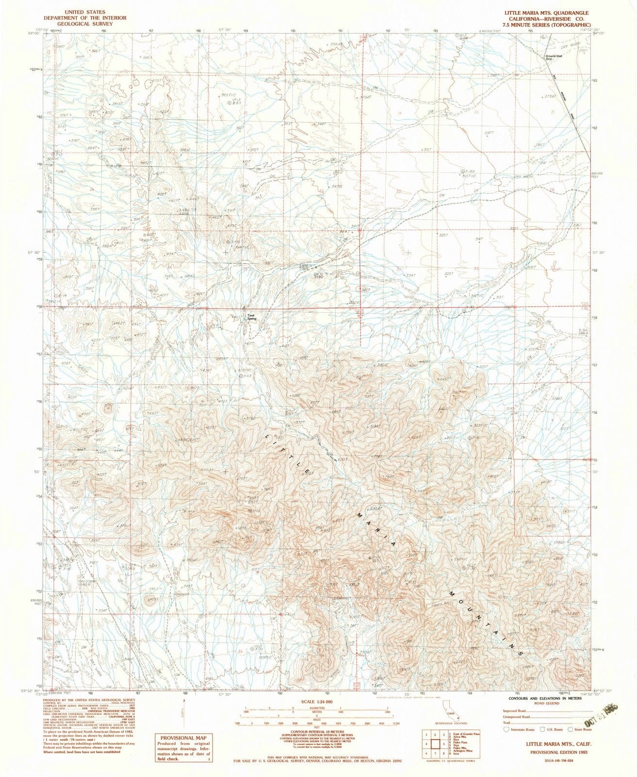 1983 Little Maria Mountains, CA - California - USGS Topographic Map