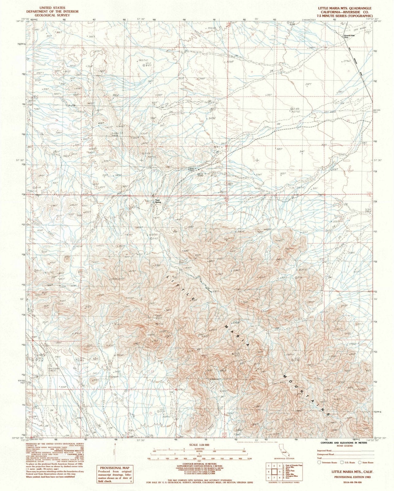 1983 Little Maria MTS, CA - California - USGS Topographic Map