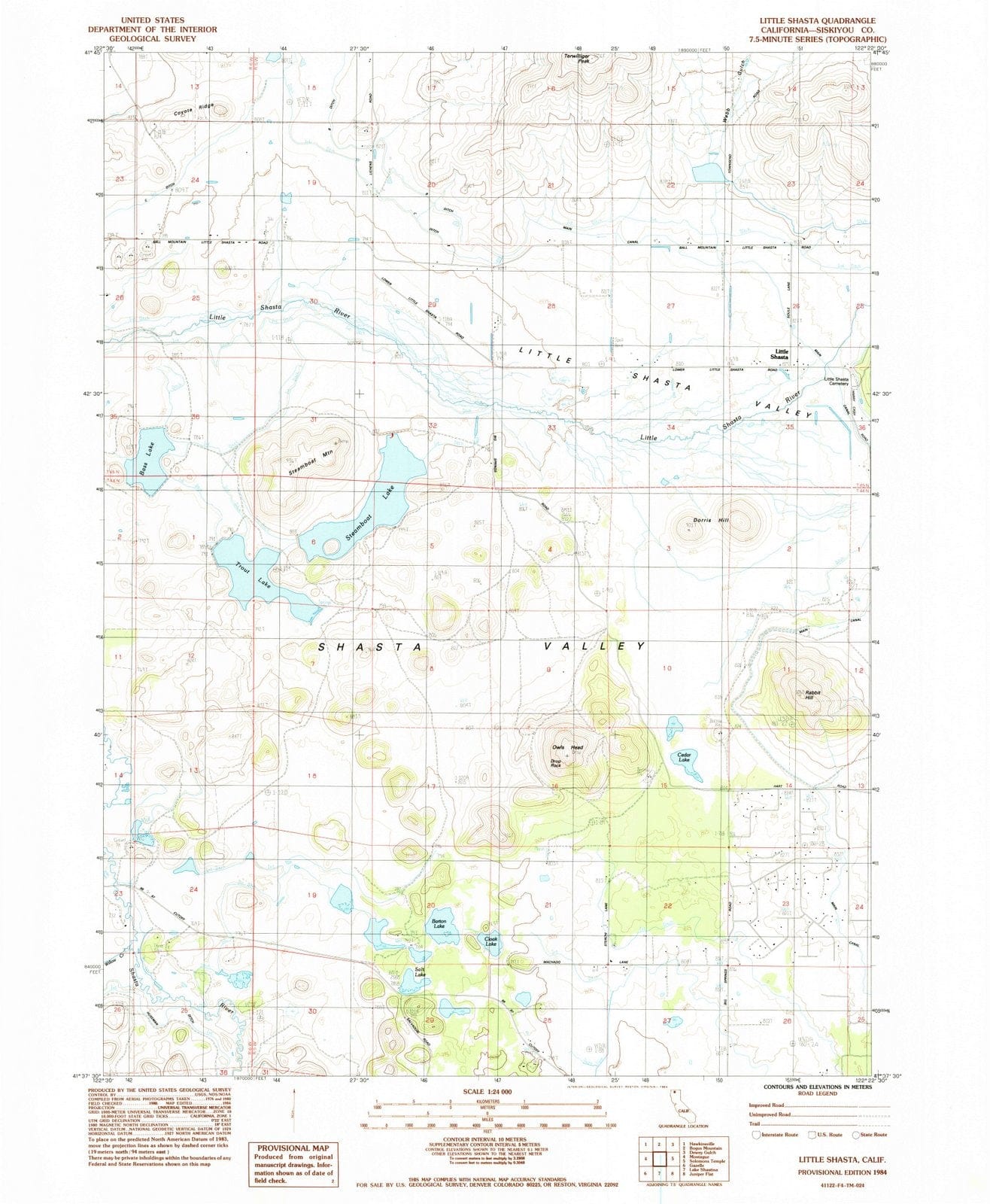 1984 Little Shasta, CA - California - USGS Topographic Map