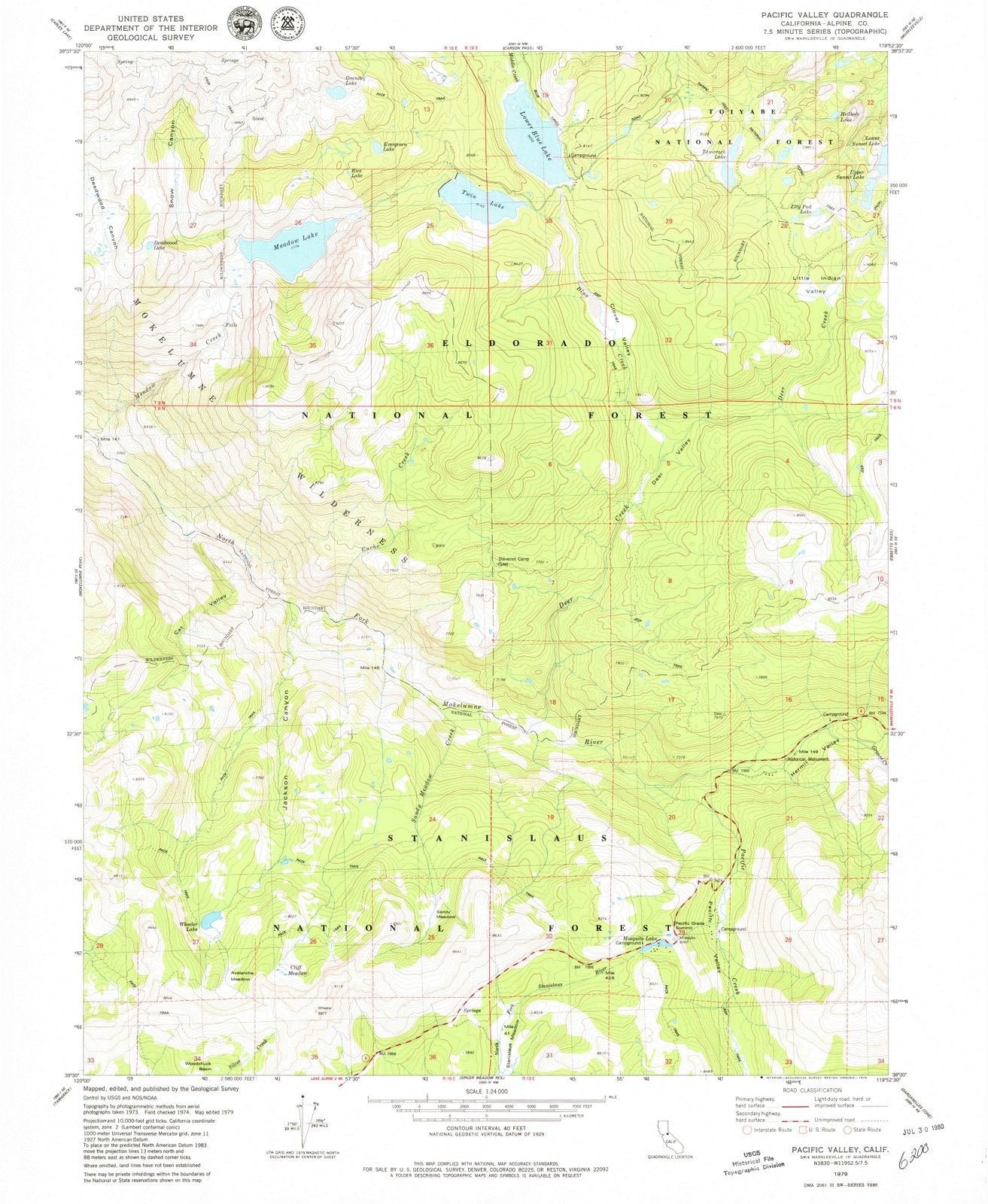 1979 Pacific Valley, CA - California - USGS Topographic Map