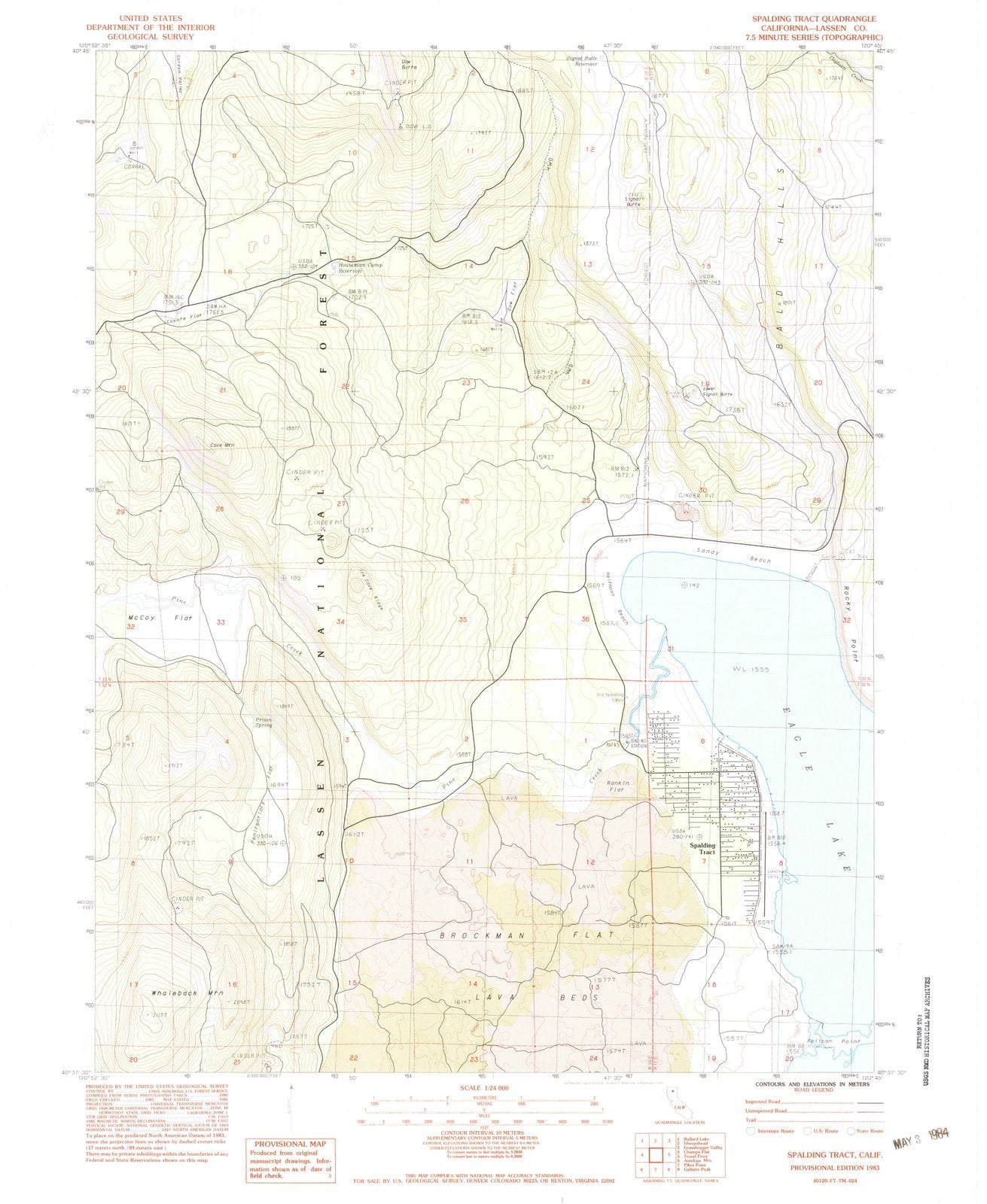 1983 Spalding Tract, CA - California - USGS Topographic Map